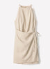 Woven Linen Blend Halter Dress