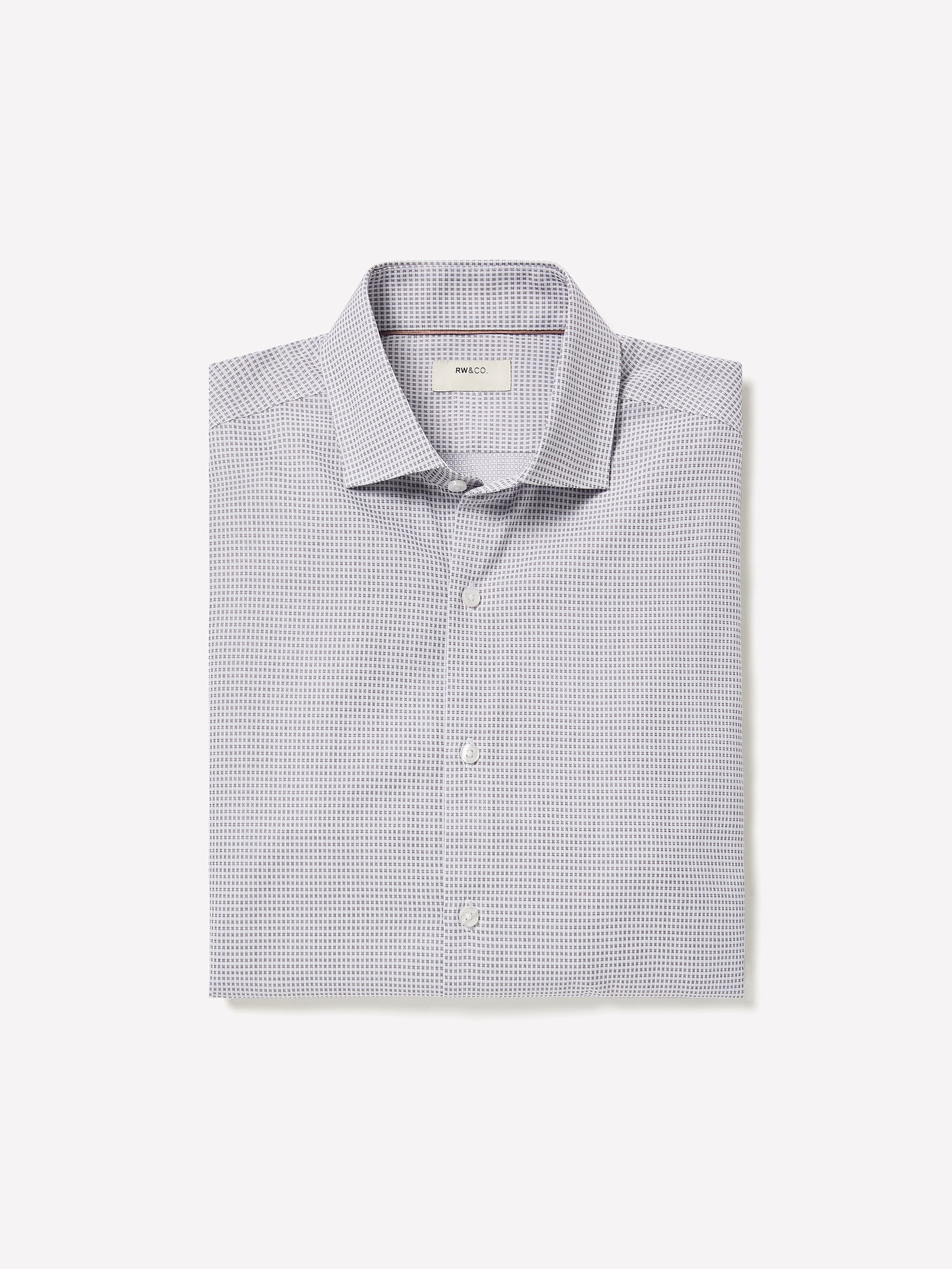 Tailored Cotton Woven Shirt with Stand Collar