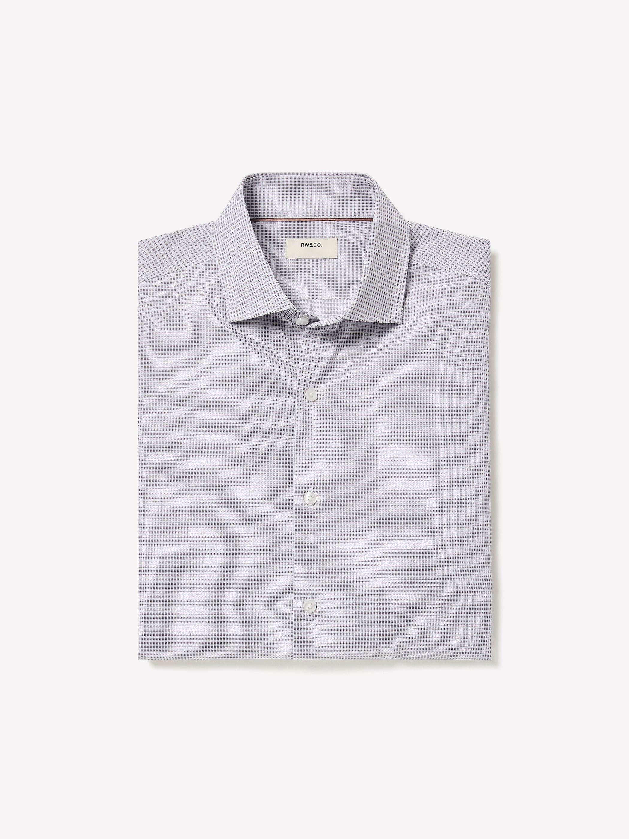 Tailored Cotton Woven Shirt with Stand Collar