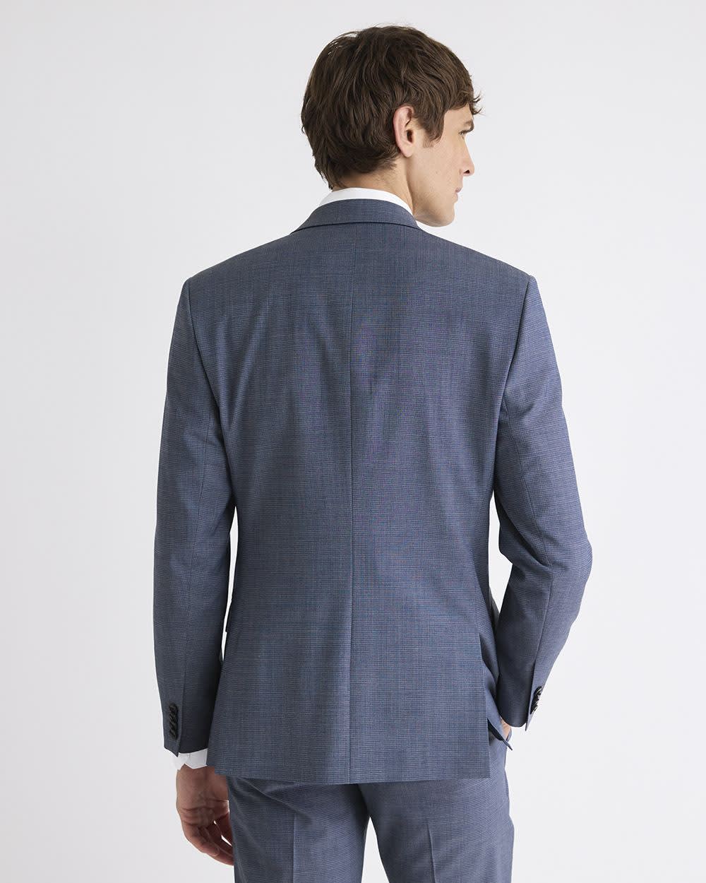 Slim-Fit Wool Check Suit Blazer