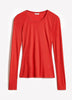 Wool-Blend Scoop-Neck Long-Sleeve Top