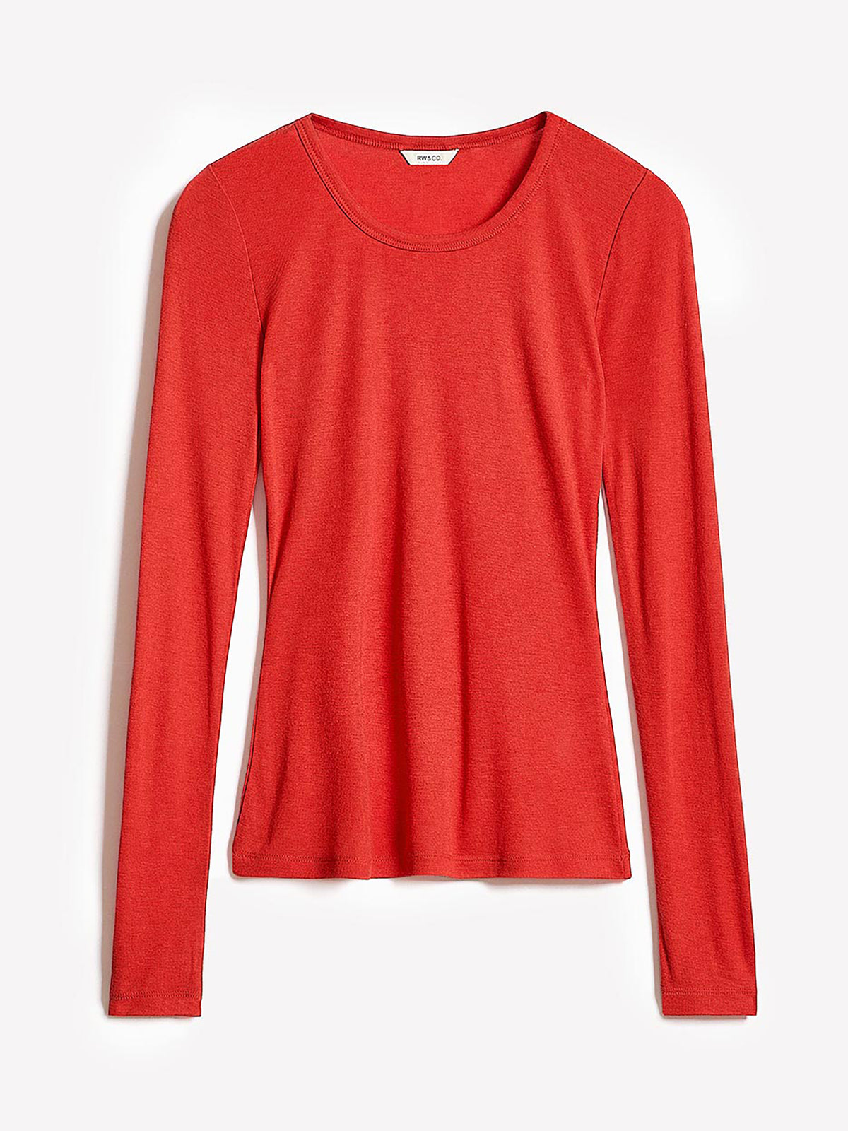 Wool-Blend Scoop-Neck Long-Sleeve Top