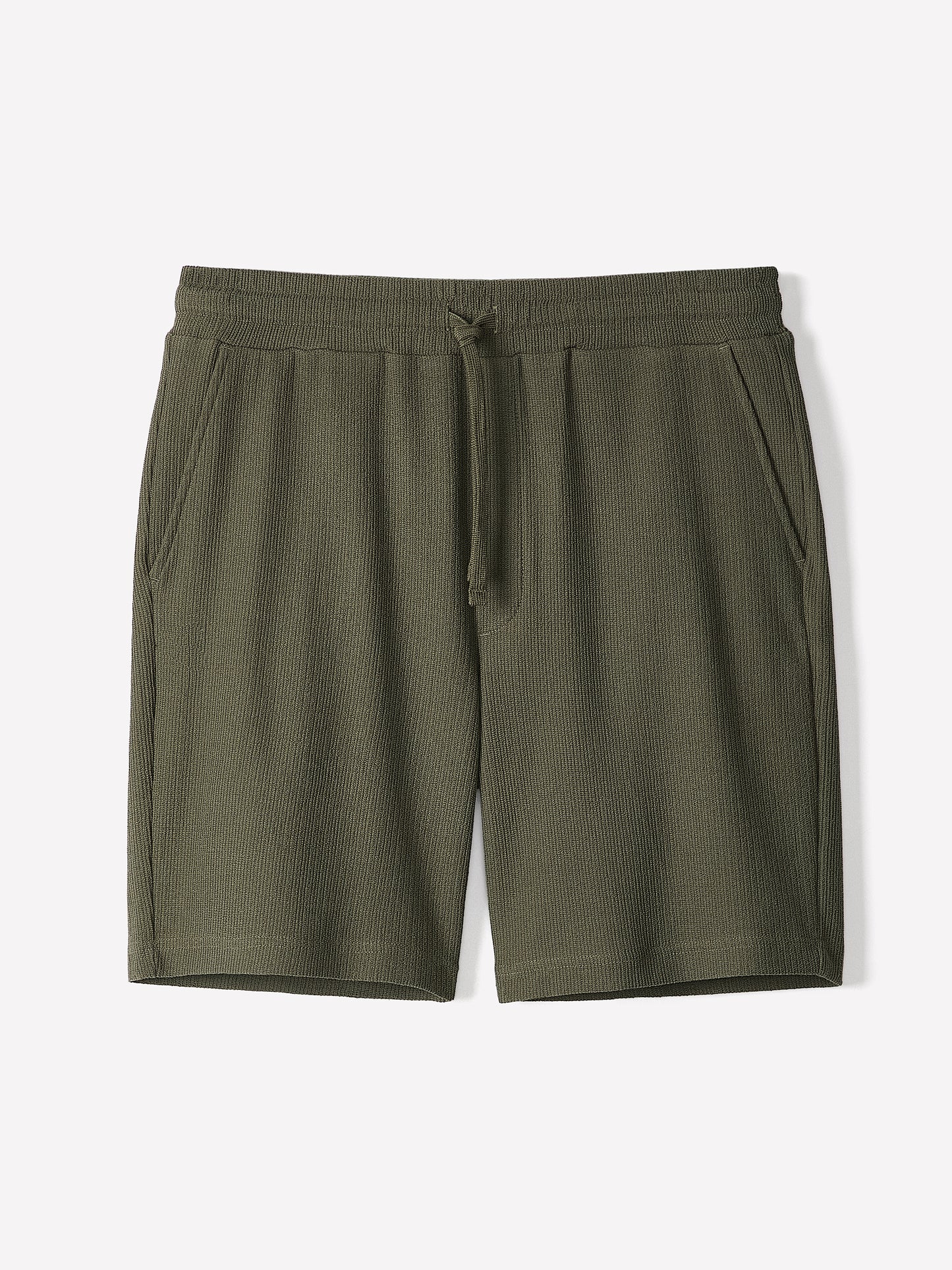 Mens Knit Textured Cotton Blend Shorts