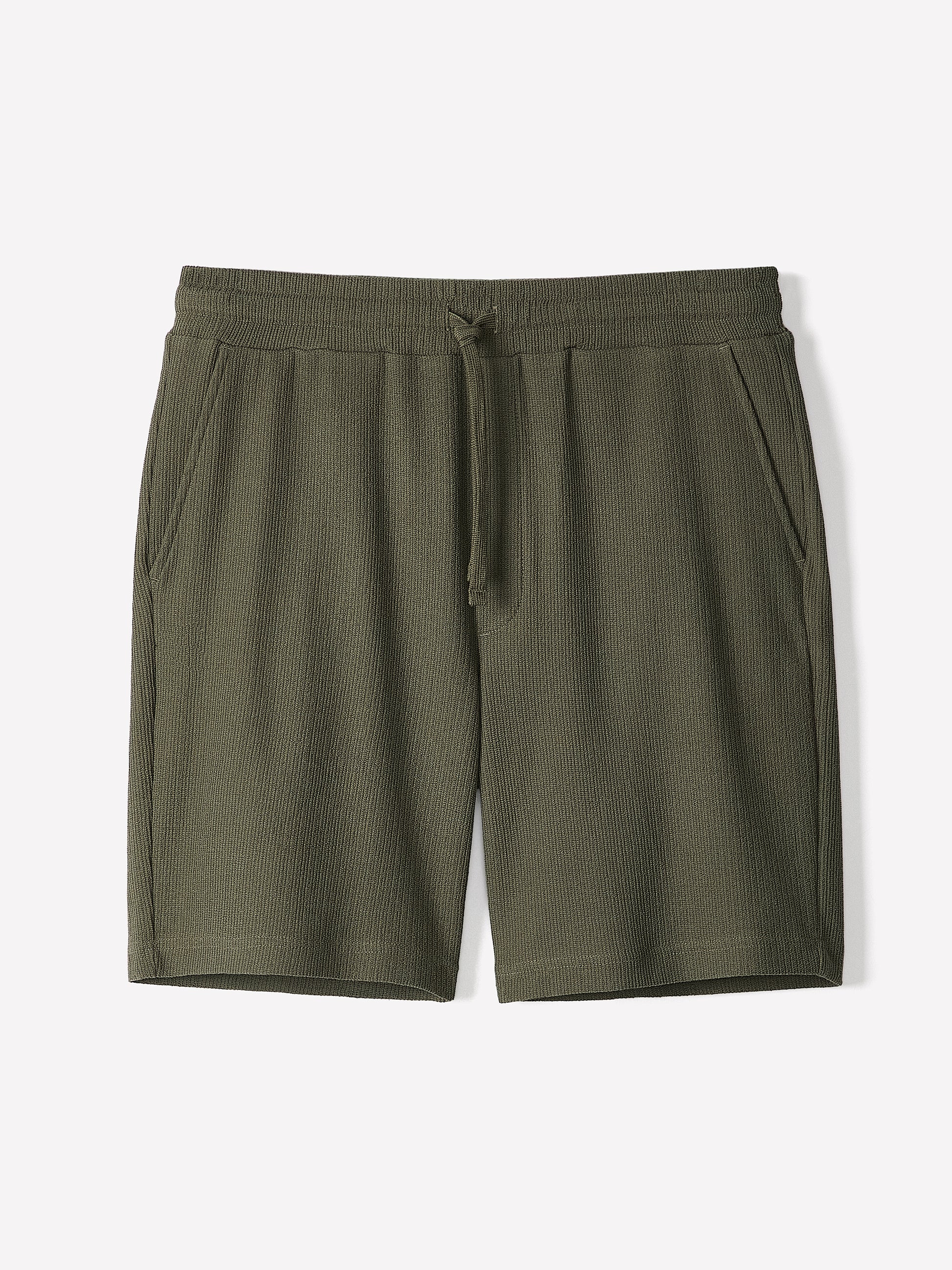 Mens Knit Textured Cotton Blend Shorts