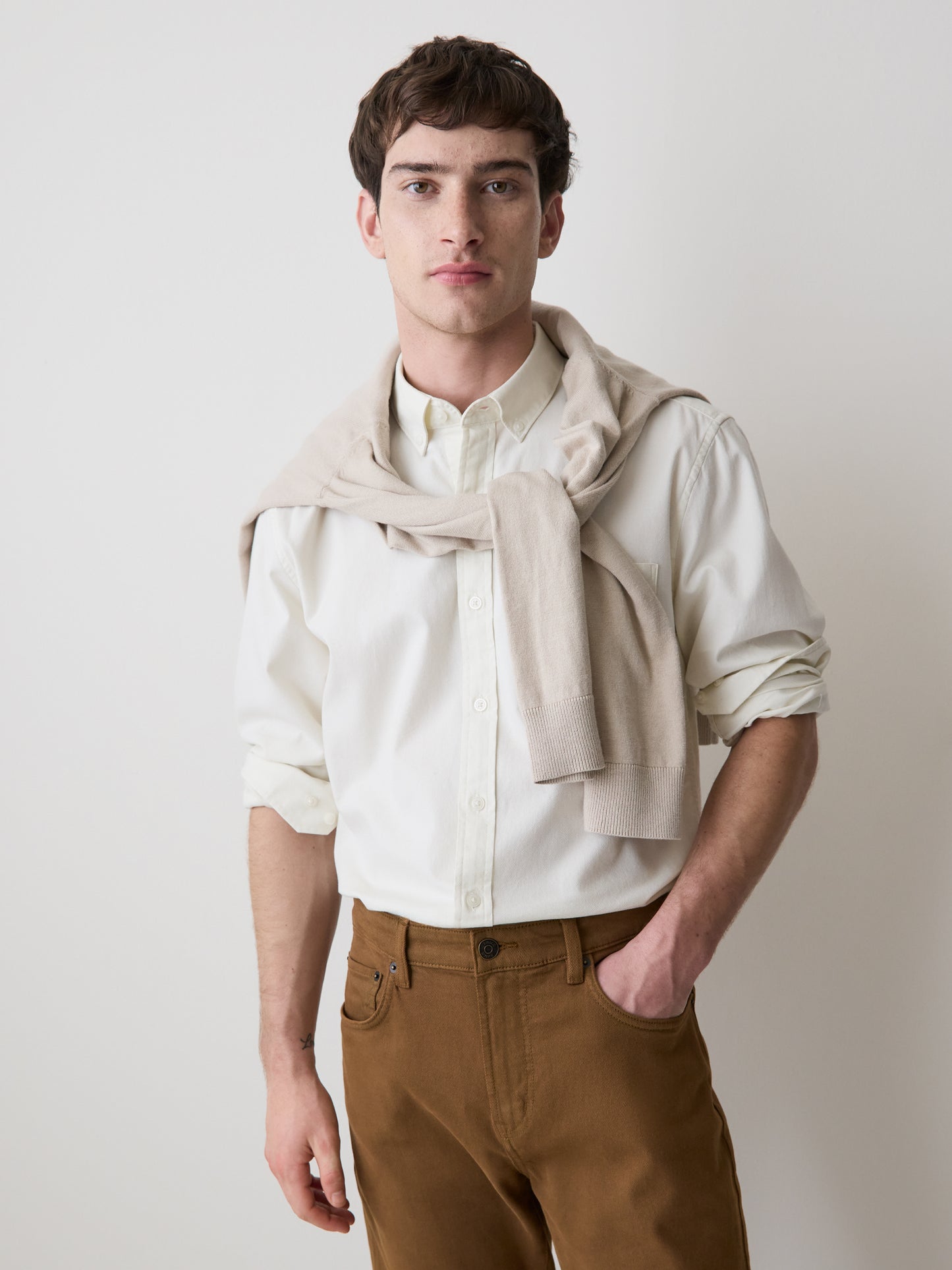 Chemise Texturée à Manches Longues