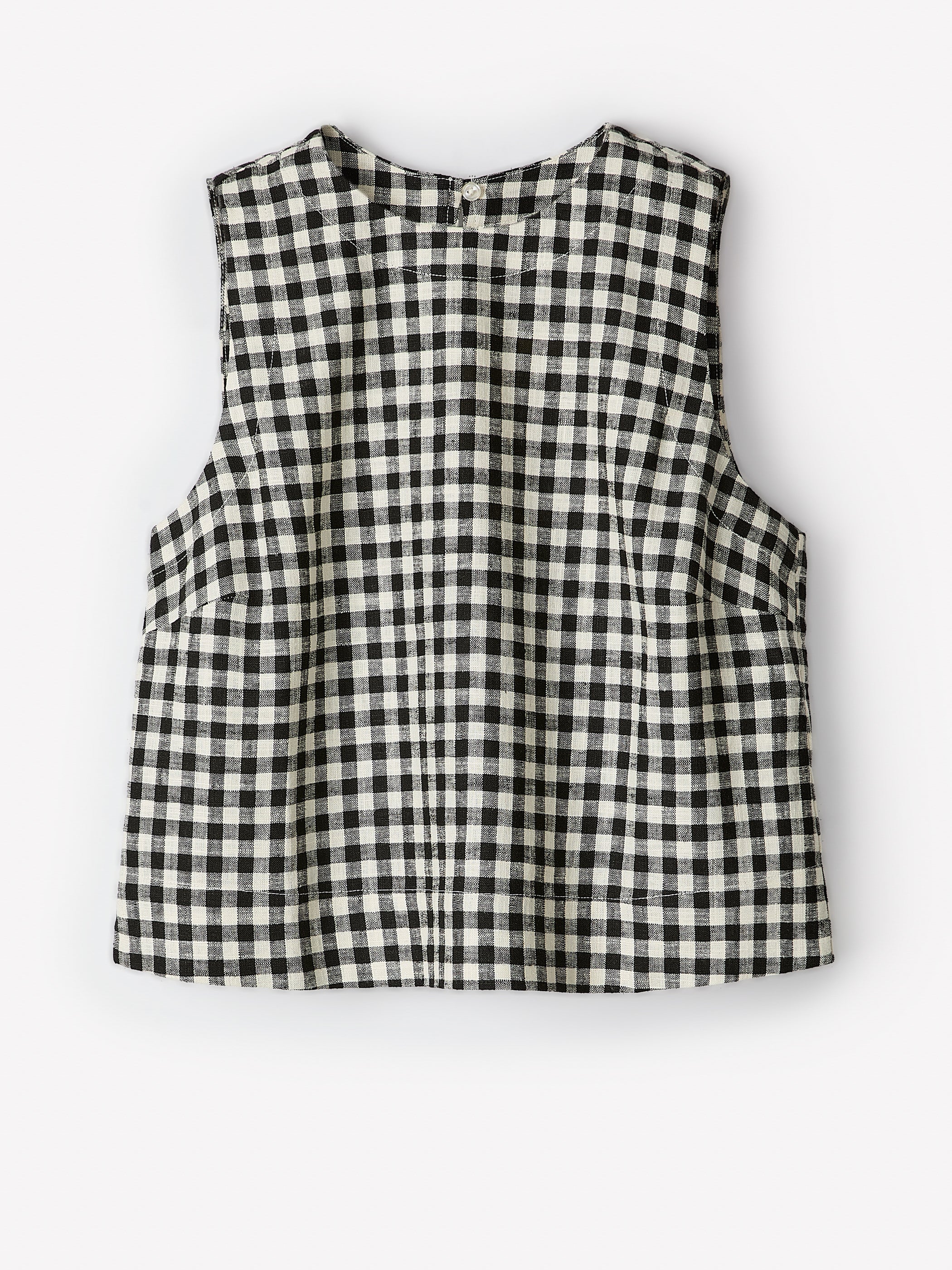 Sleeveless Crew-Neck Linen-Blend Blouse