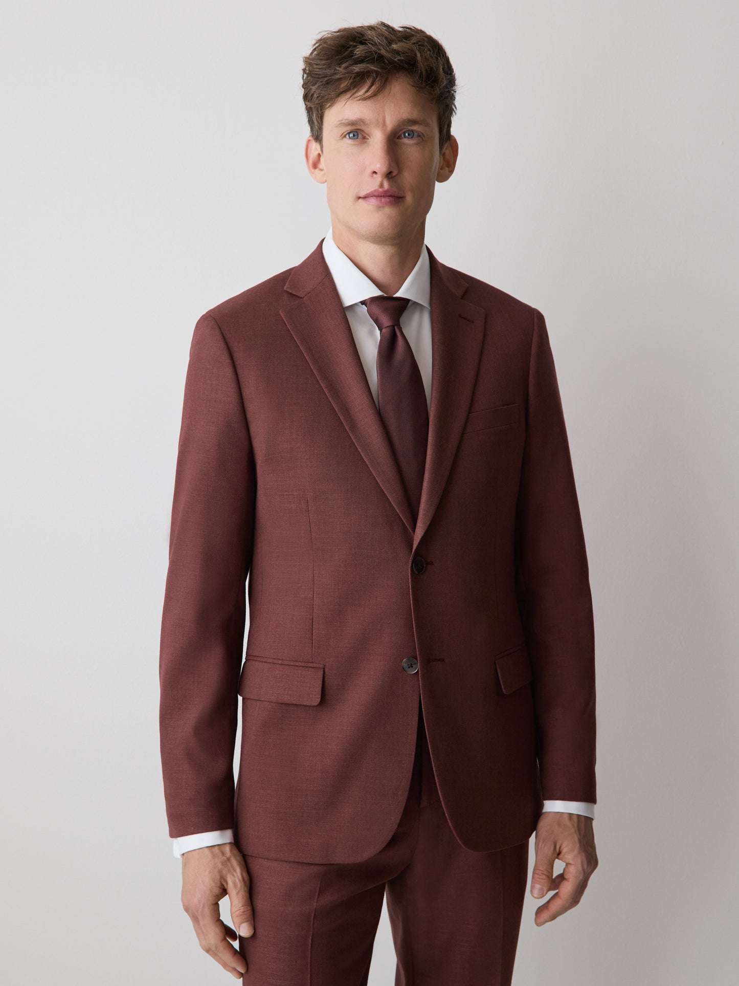 Slim-Fit Berry Suit Blazer