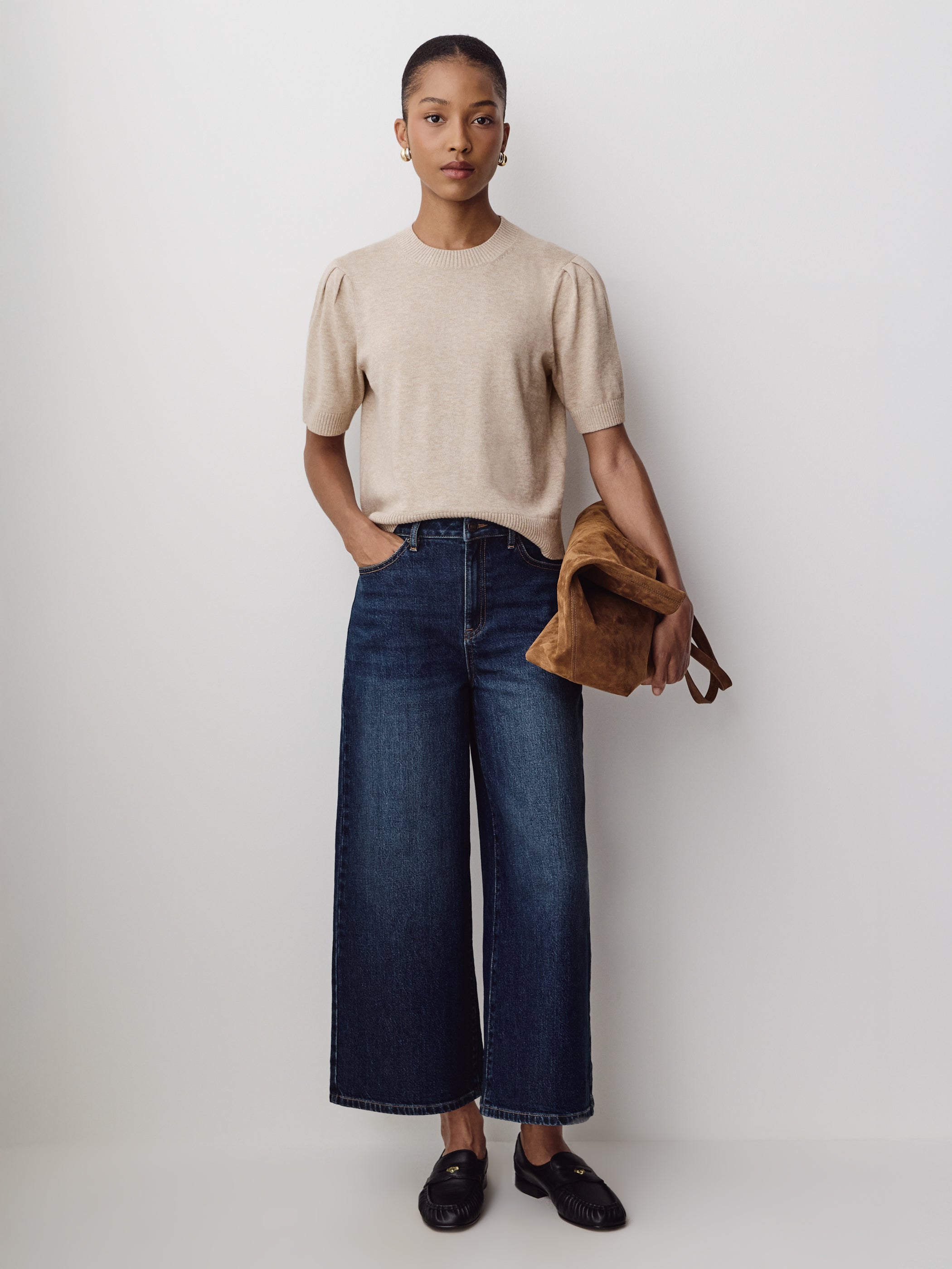 High-Rise Wide-Leg Cropped Jeans