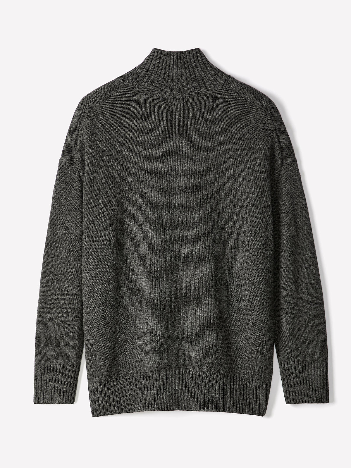 Long-Sleeve Mock-Neck Merino-Blend Sweater