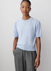 Knit Cotton Blend Crew Neck Sweater