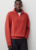 Long-Sleeve Half-Zip Mock-Neck Sweater