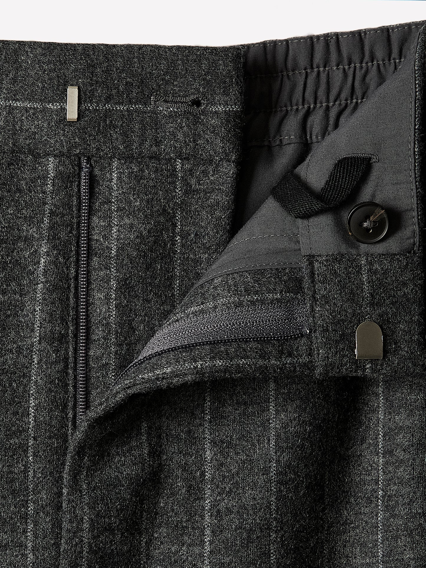 Straight Knit Pinstripe Wool Blend Pant