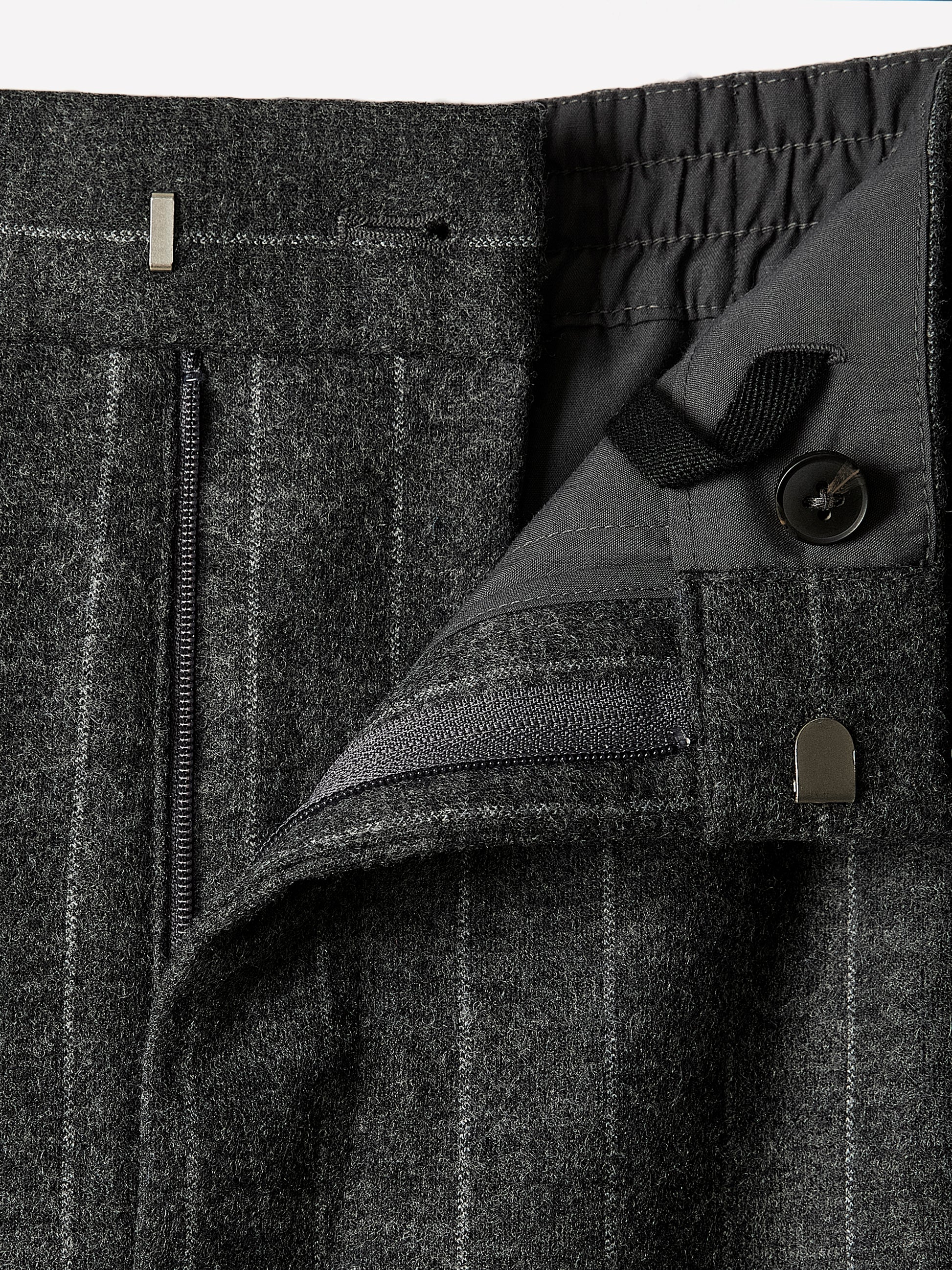 Straight Knit Pinstripe Wool Blend Pant