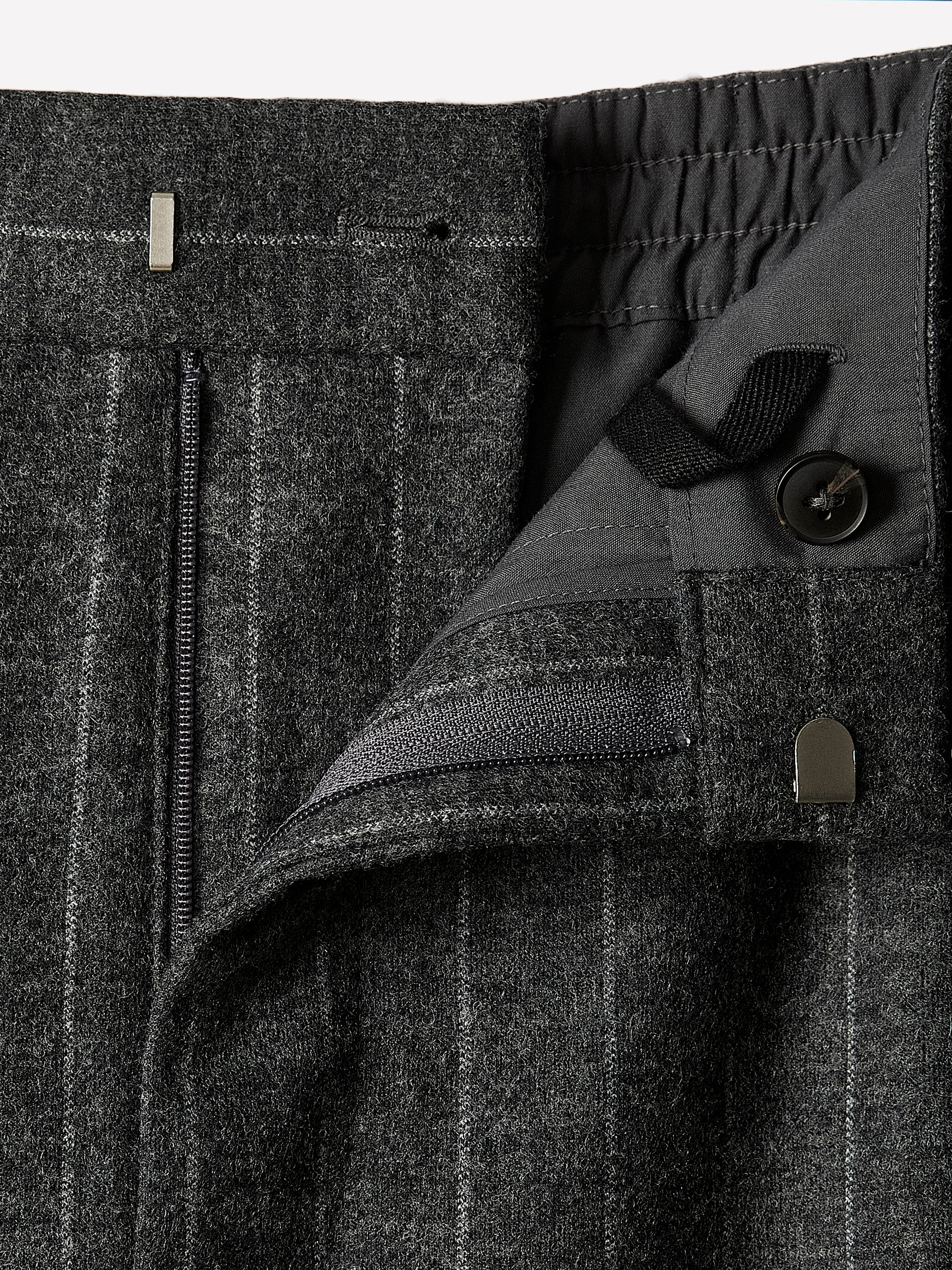 Straight Knit Pinstripe Wool Blend Pant