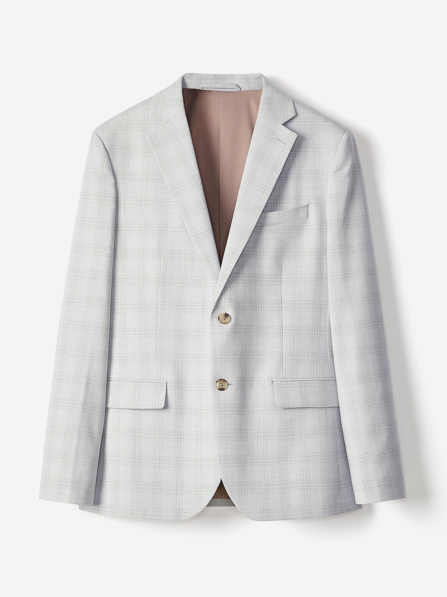 Slim Fit Grey Checkered Suit Blazer