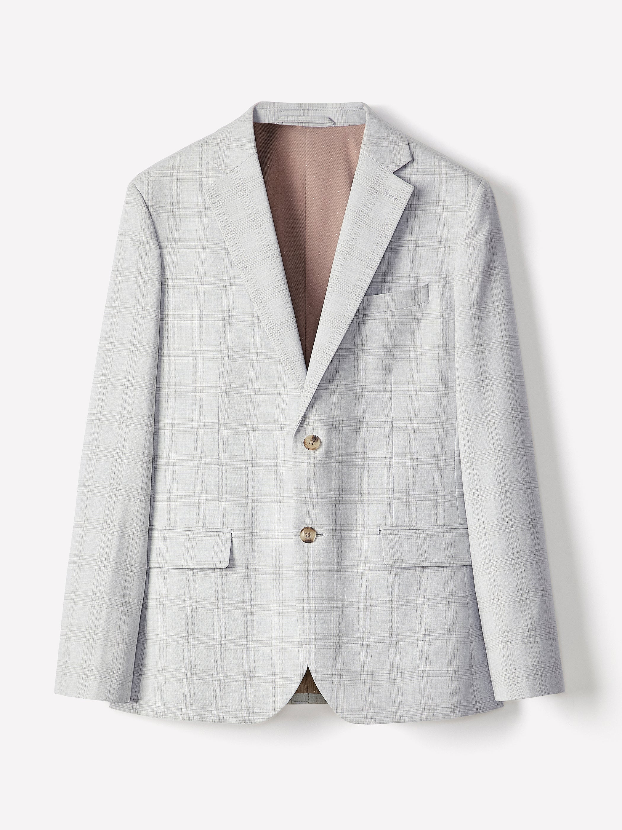 Slim Fit Grey Checkered Suit Blazer
