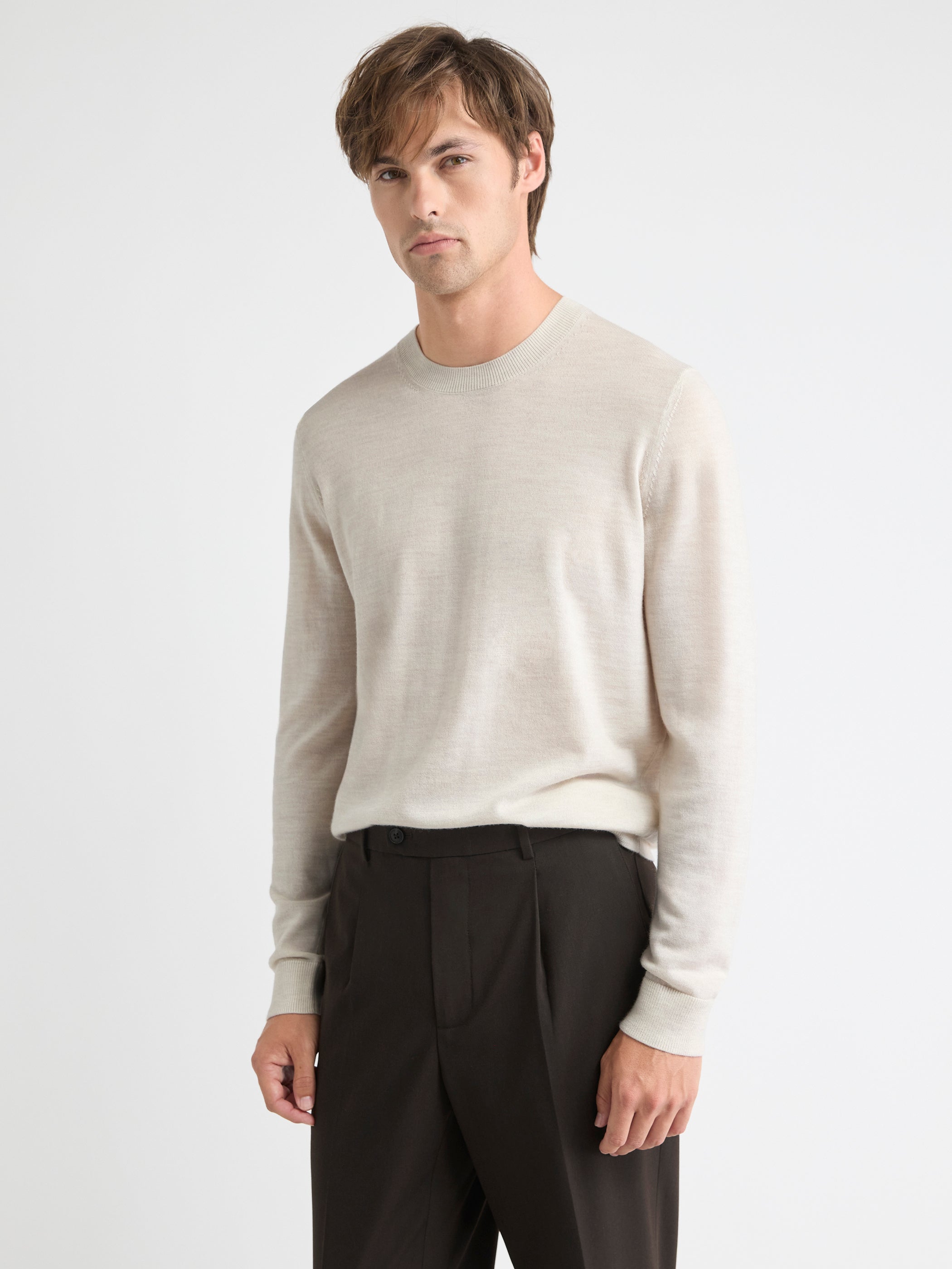 Merino Wool Crew Neck Sweater