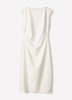 Sleeveless Woven Dress with Cow Neck, Polyester Blend