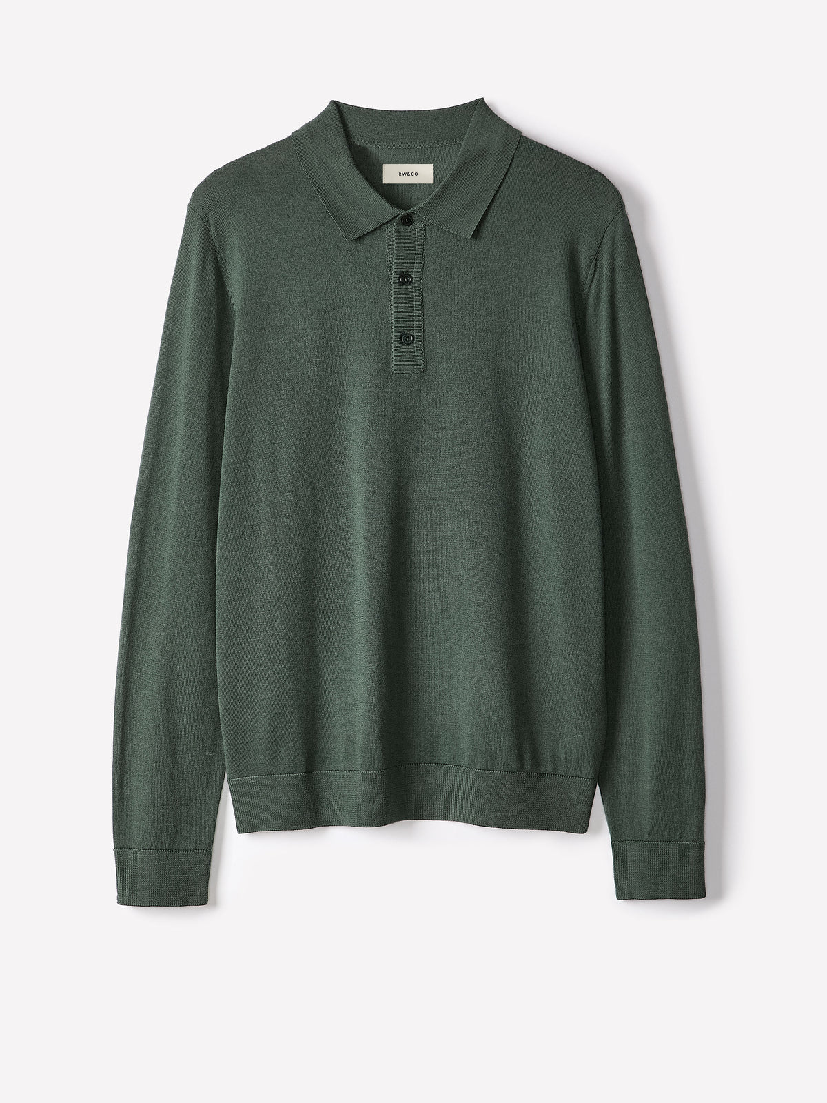 Merino-Wool Long-Sleeve Polo Sweater