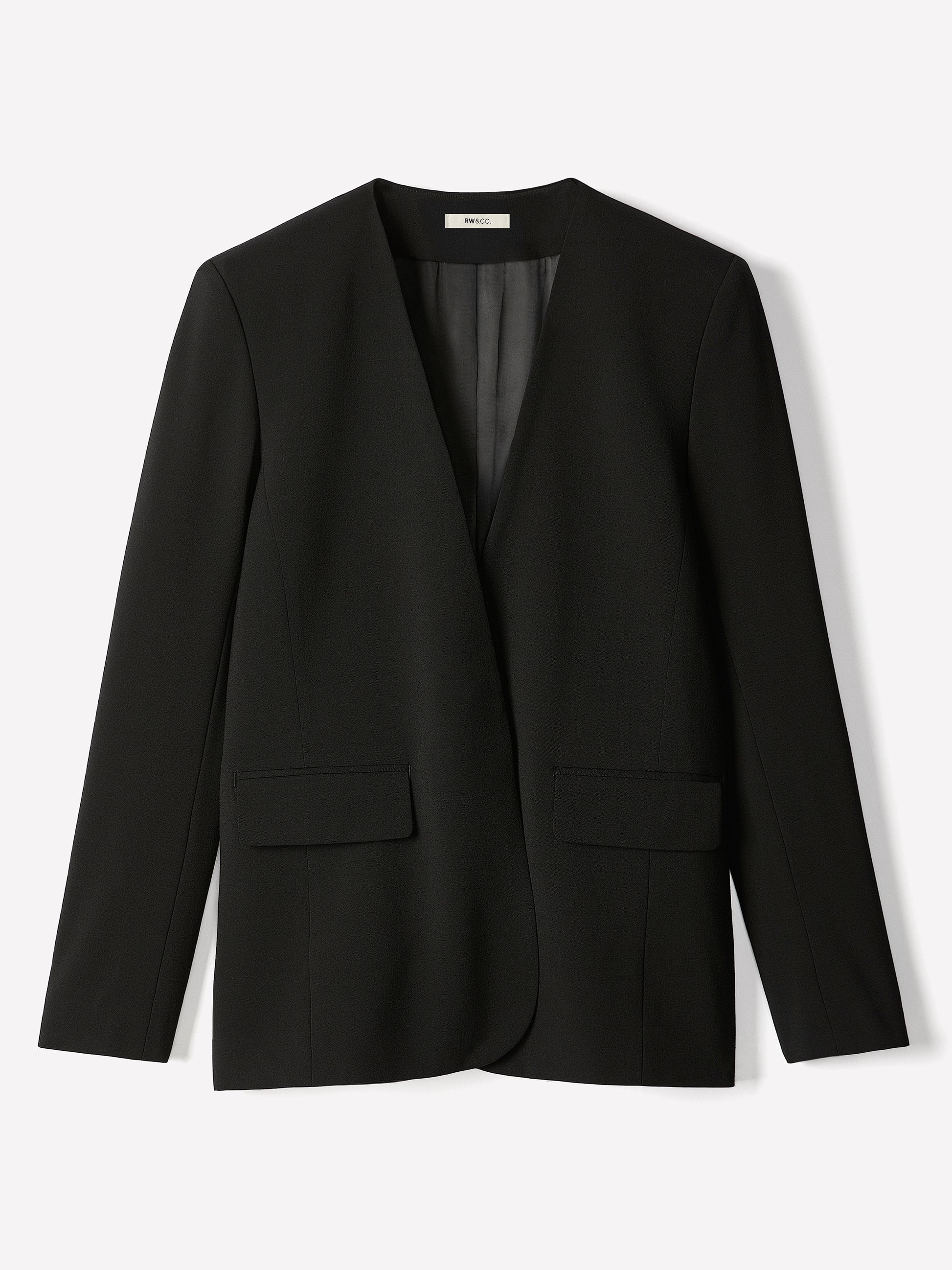 Relaxed-Fit Collarless Blazer