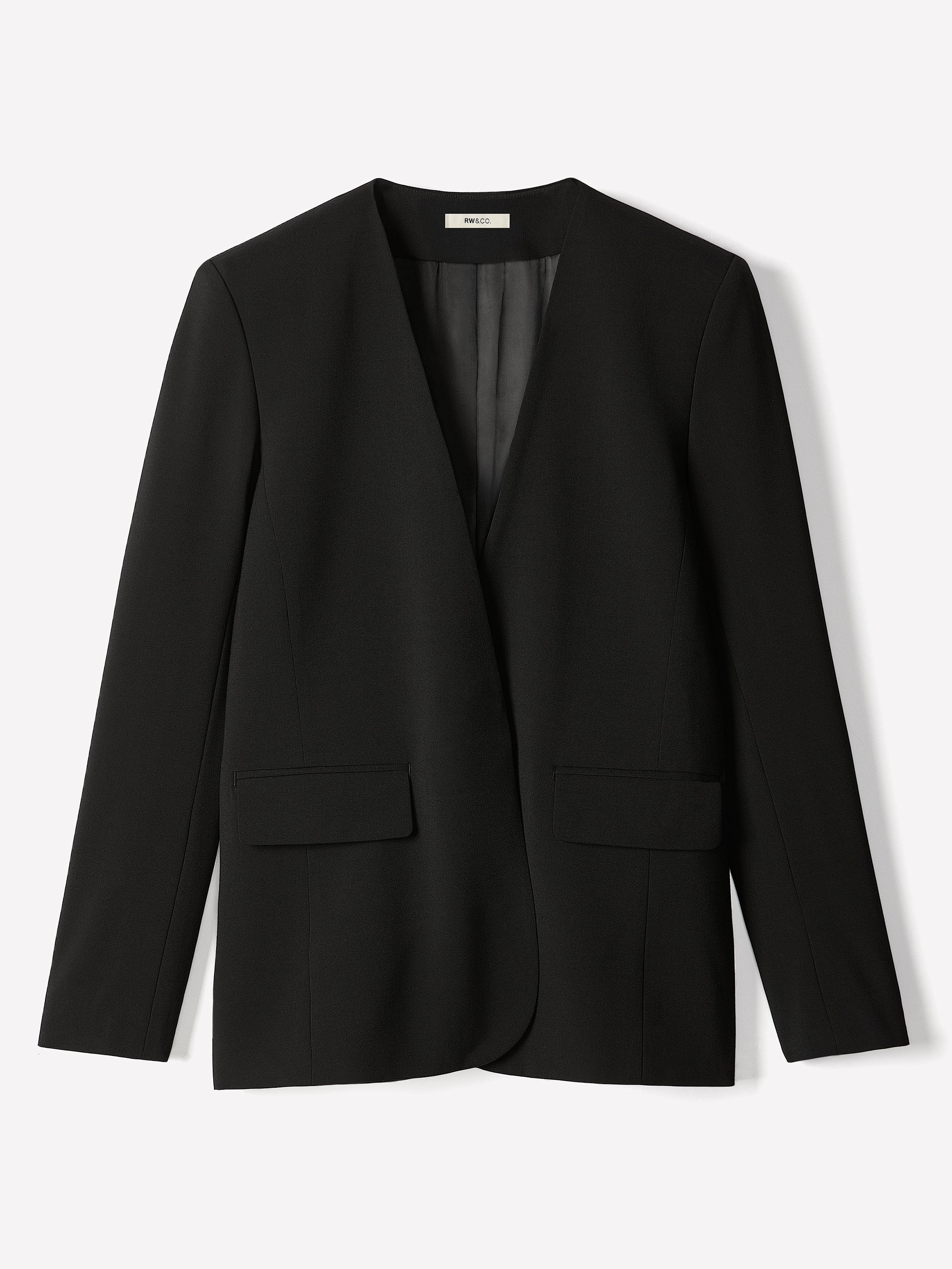 Relaxed-Fit Collarless Blazer