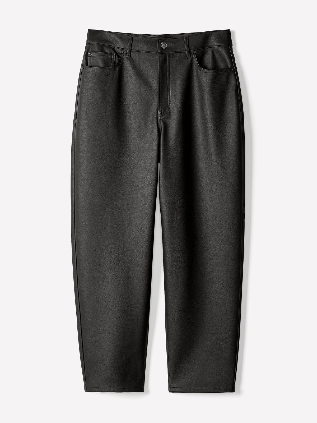 High-Rise Tapered-Leg Faux-Leather Pant