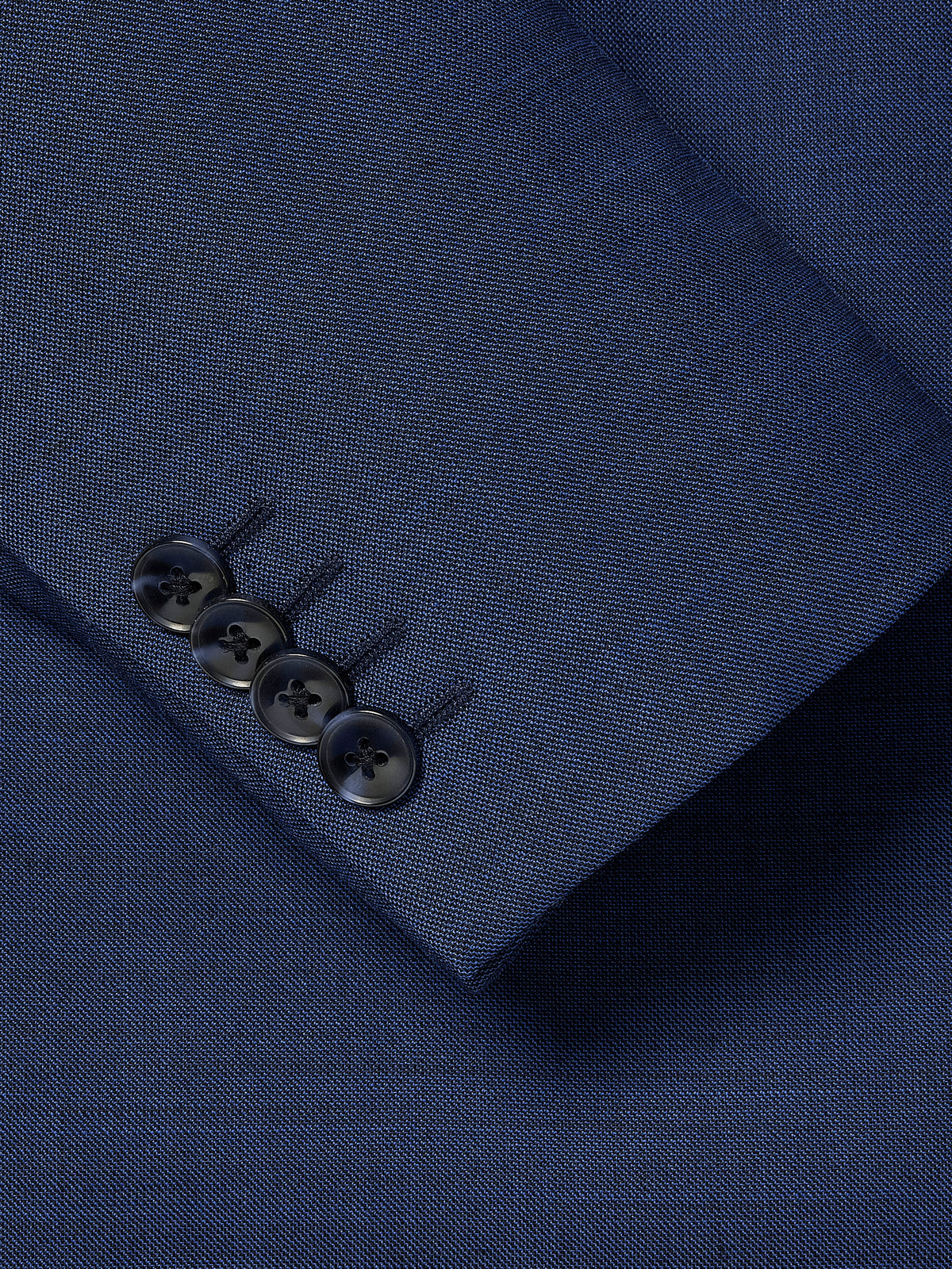 Blue Tailored-Fit Wool Suit Blazer