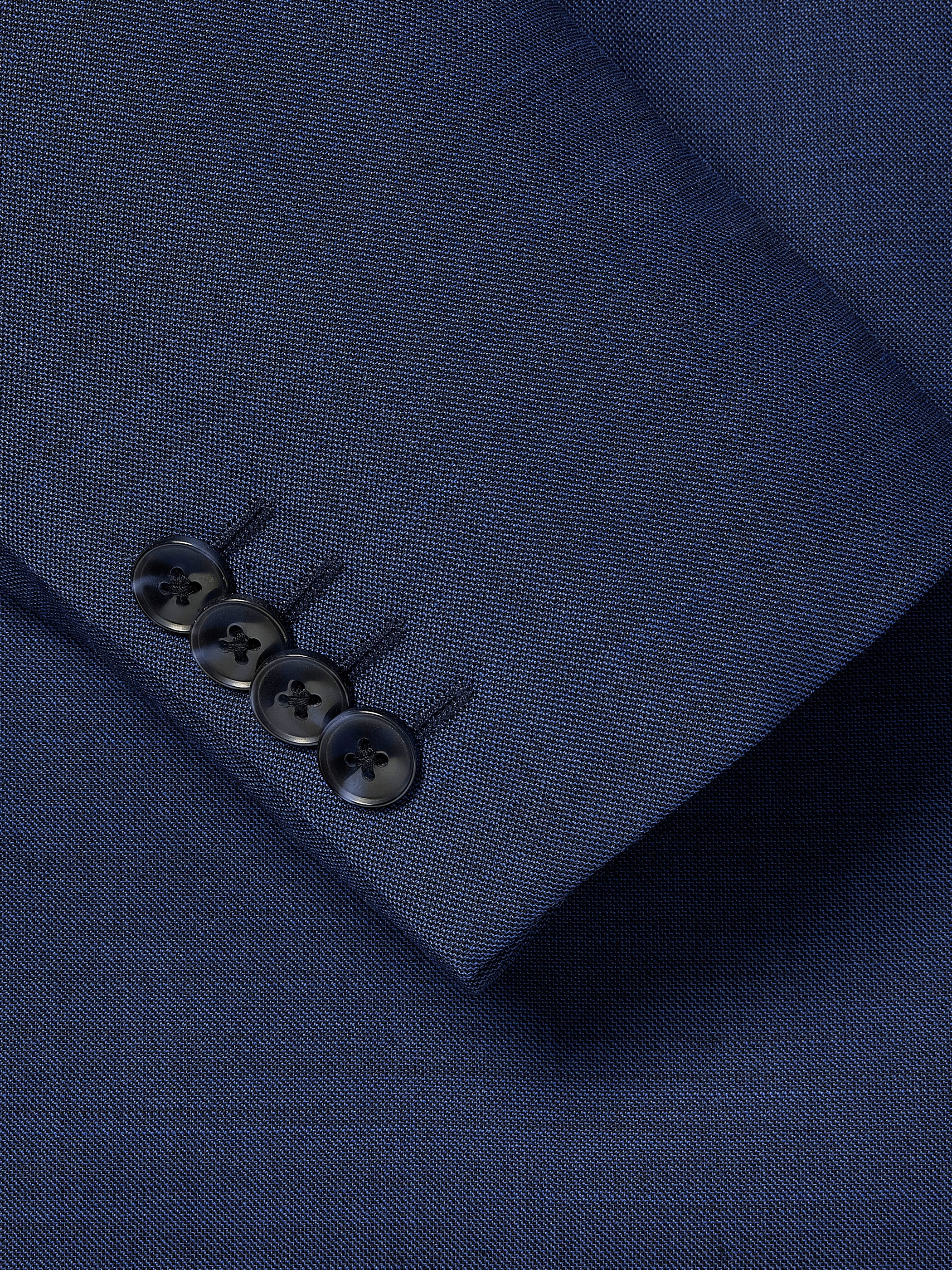 Blue Tailored-Fit Wool Suit Blazer
