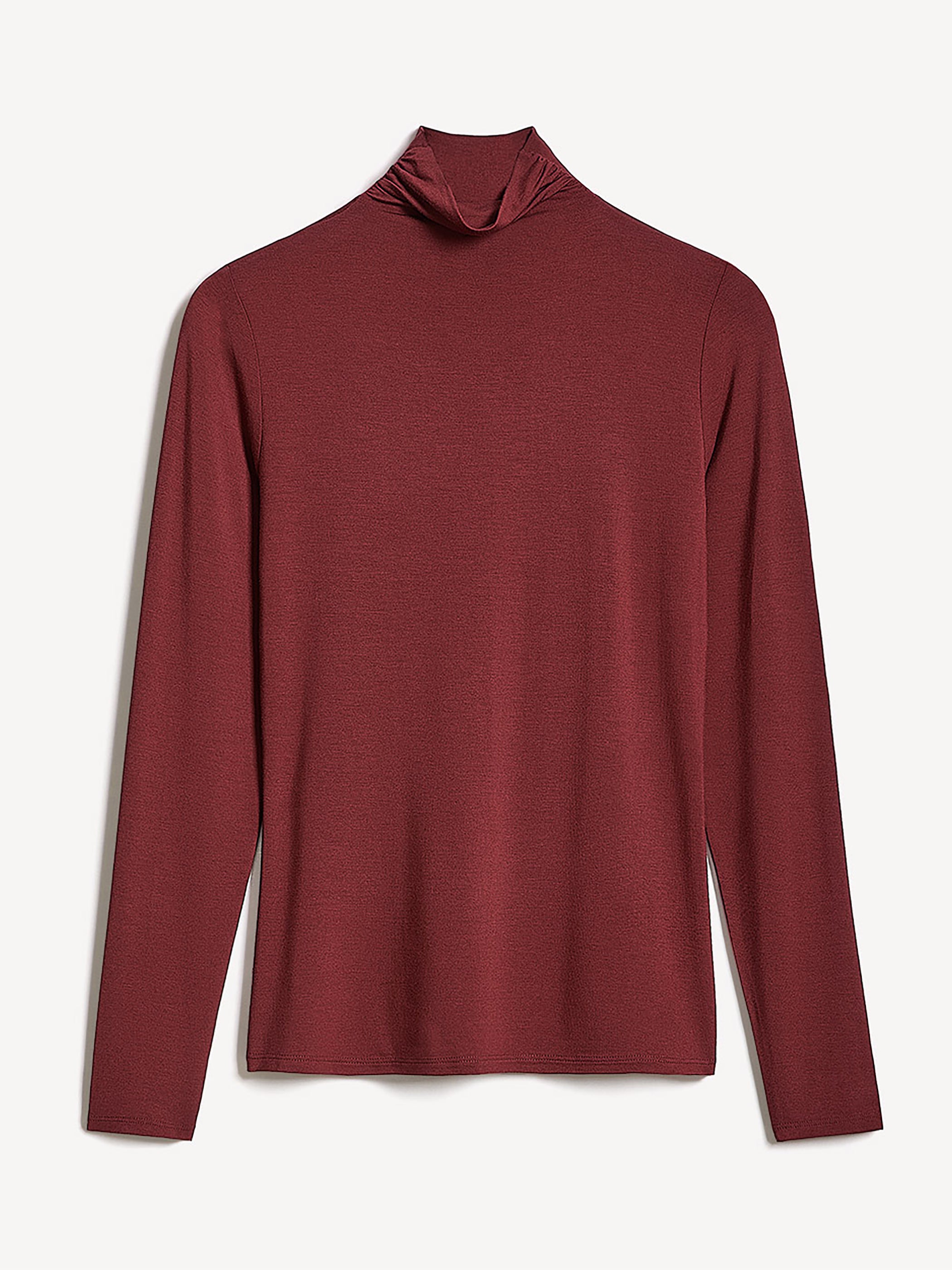 Fitted Long-Sleeve Mock-Neck Tee
