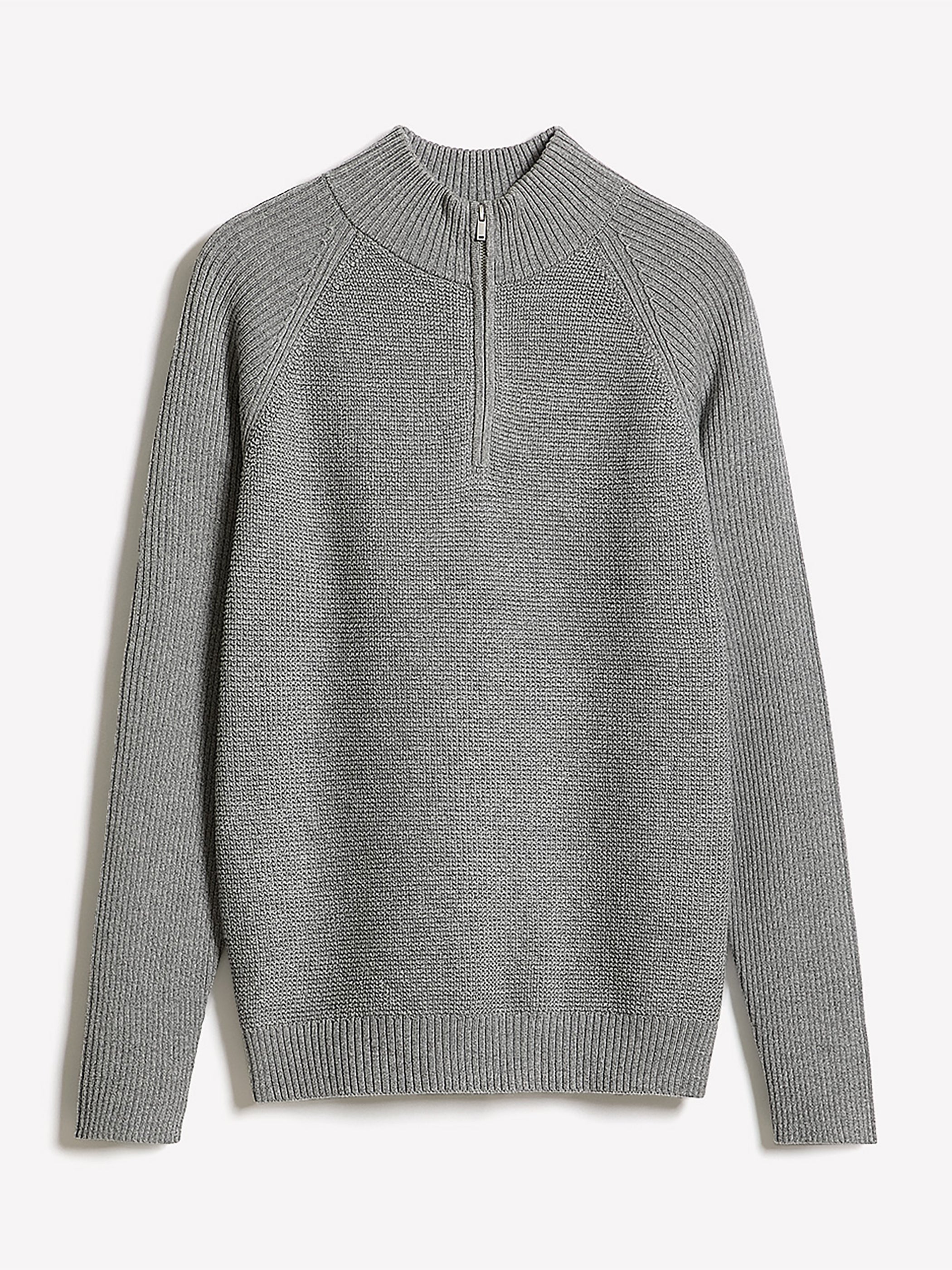 Long-Sleeve Half-Zip Mock-Neck Sweater