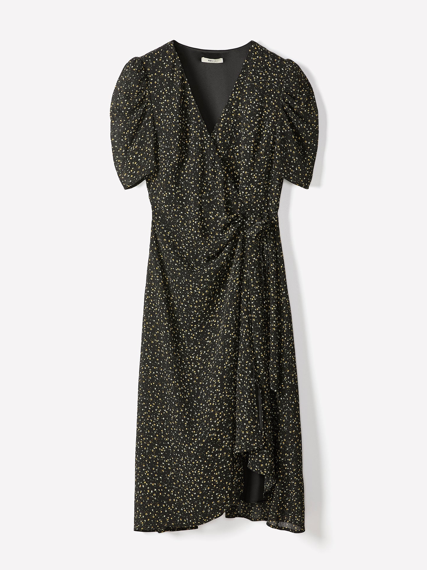 Woven Chiffon Midi Dress with Lace Trim