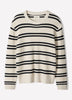 Men's Knit Stripe Crewneck Sweater Cotton Blend