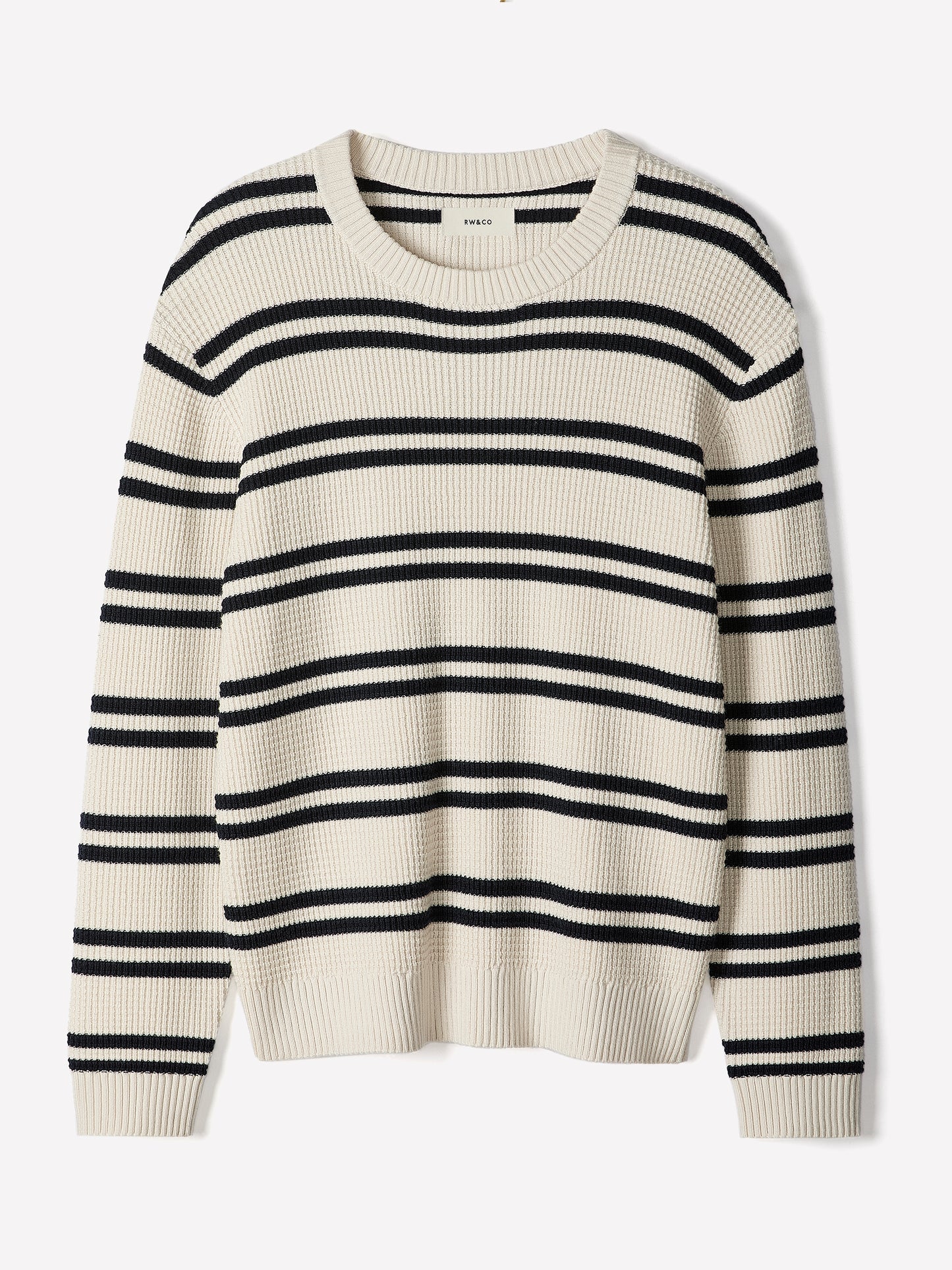 Men's Knit Stripe Crewneck Sweater Cotton Blend