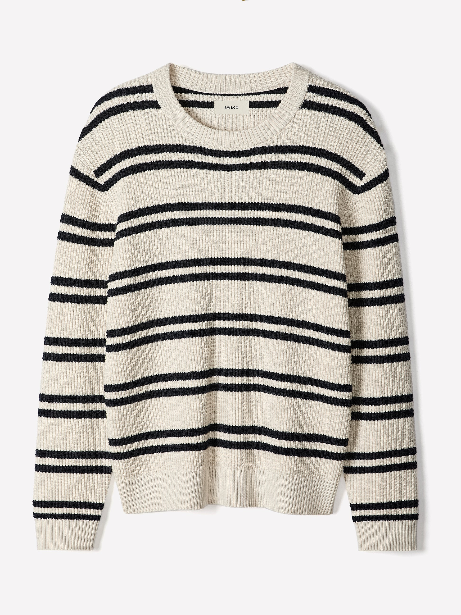 Men's Knit Stripe Crewneck Sweater Cotton Blend