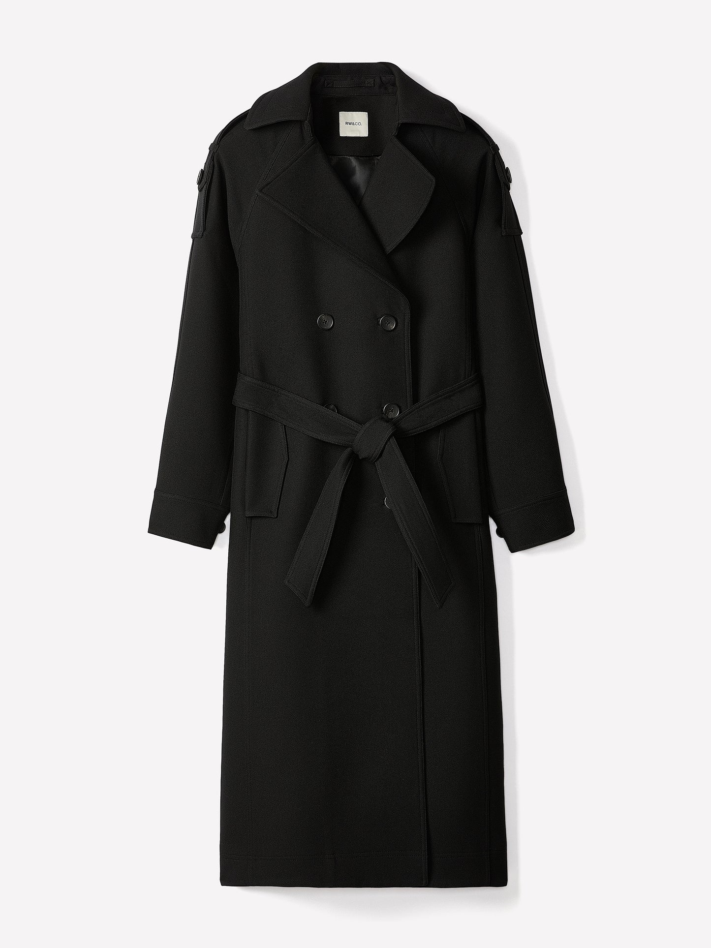 Double-Breasted Trench Coat with Belt