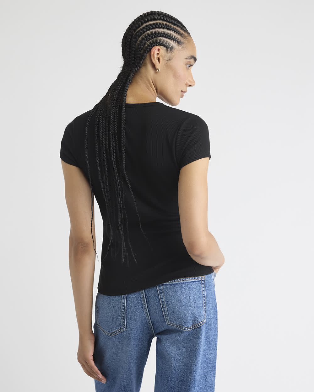 V-Neck Ribbed T-Shirt