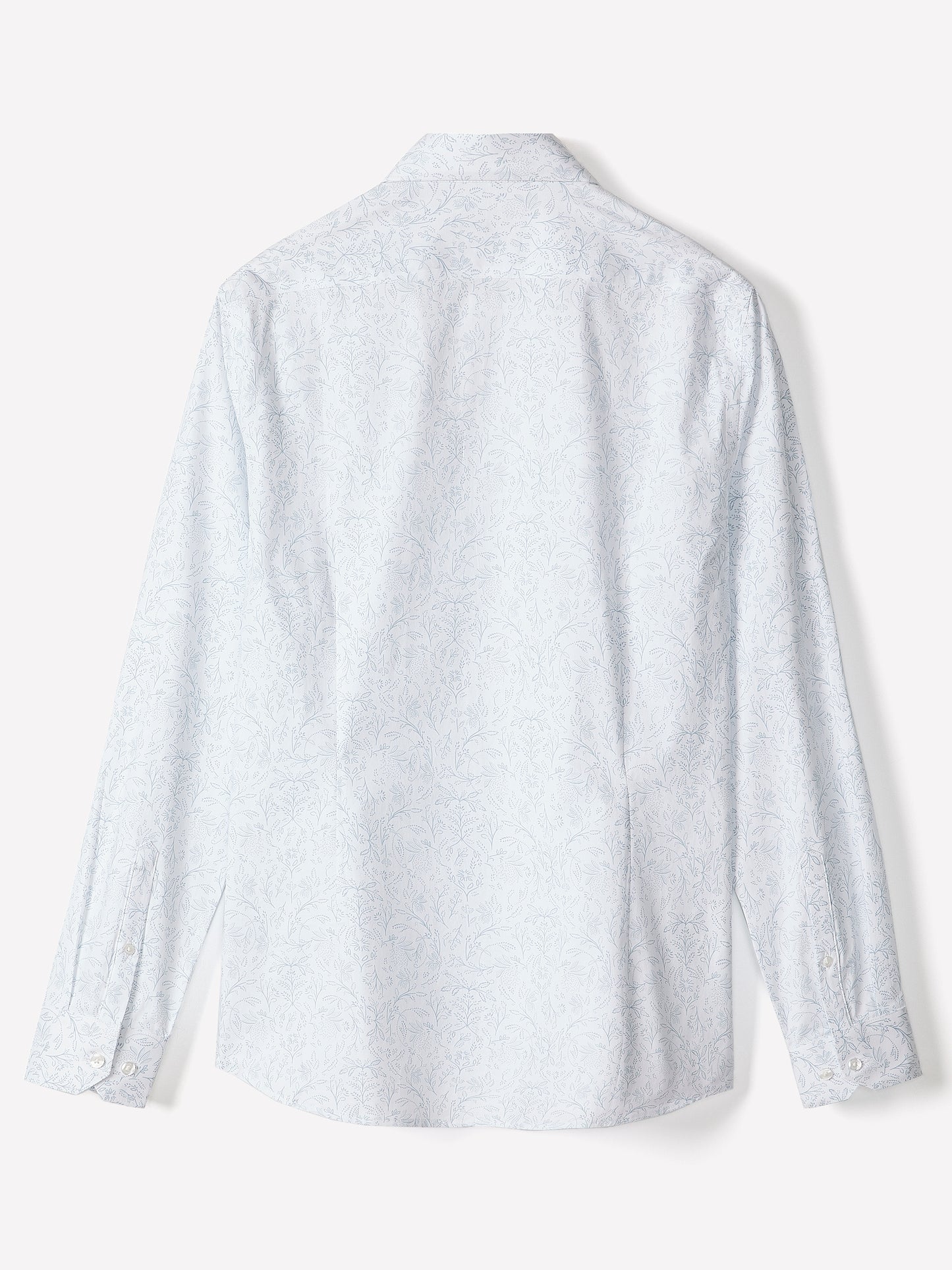 Slim Fit Cotton Blend Shirt with Floral Pattern