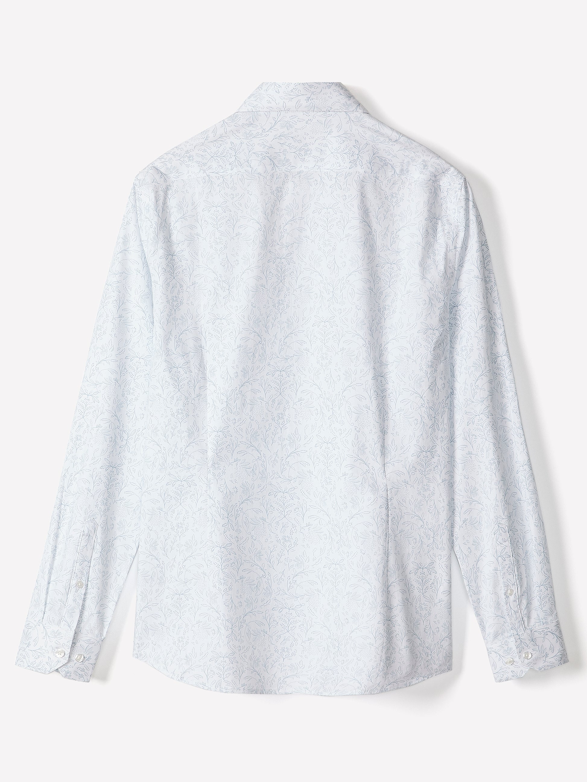 Slim Fit Cotton Blend Shirt with Floral Pattern