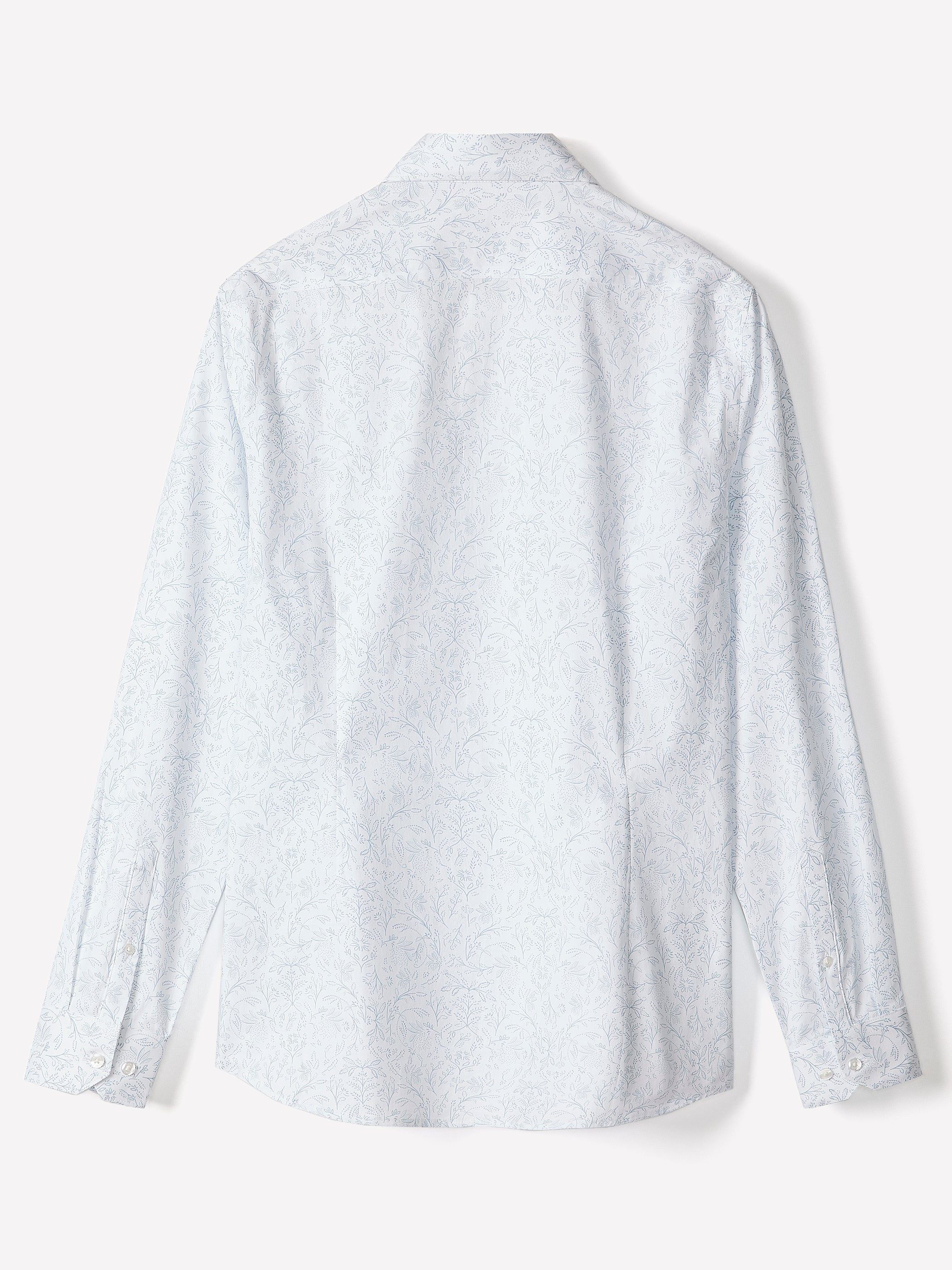 Slim Fit Cotton Blend Shirt with Floral Pattern