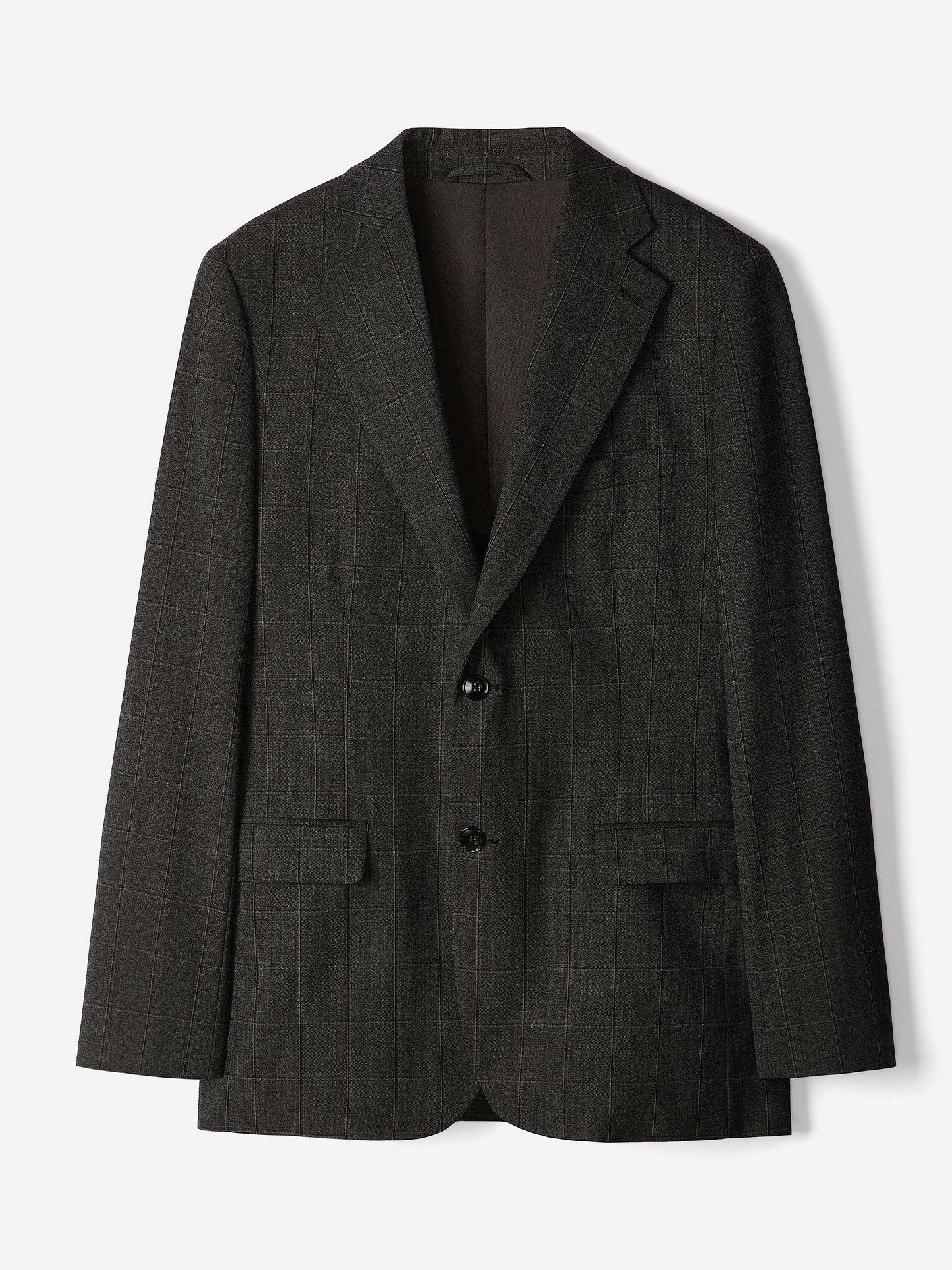 Slim Fit Wool Blend Charcoal Check Blazer