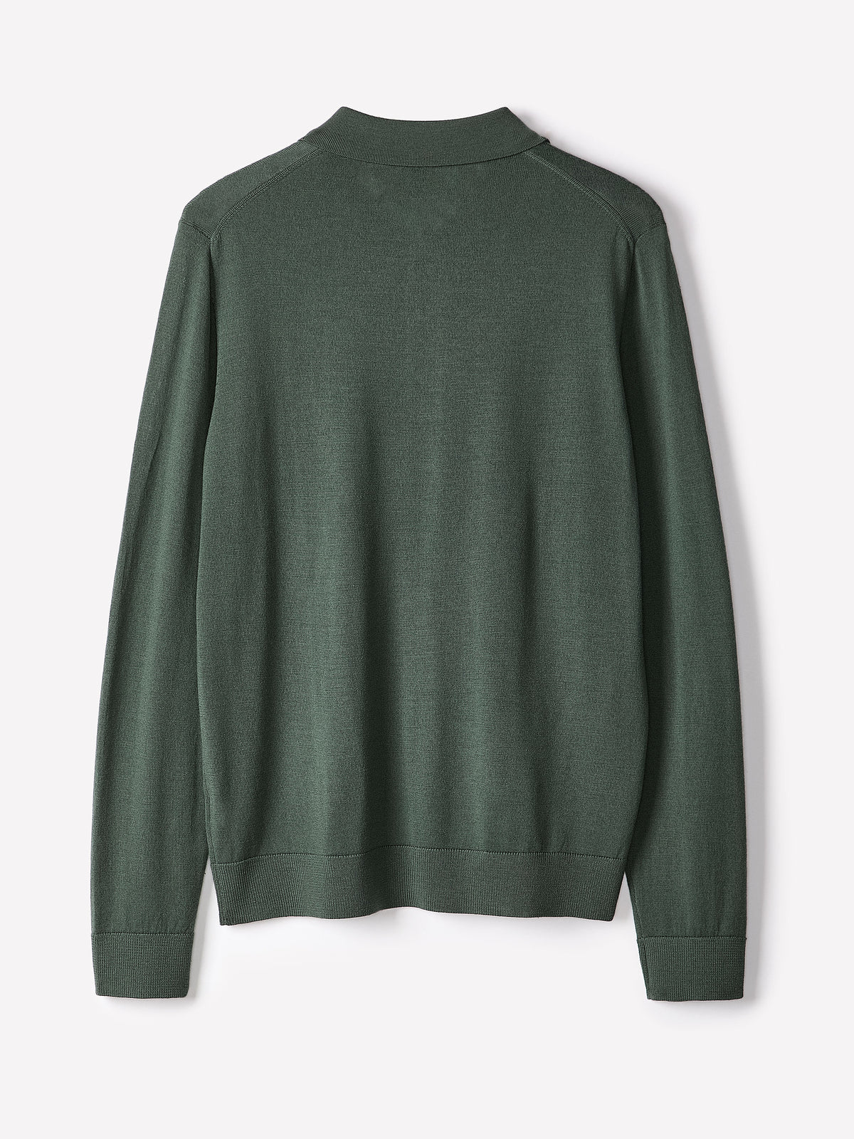 Merino-Wool Long-Sleeve Polo Sweater