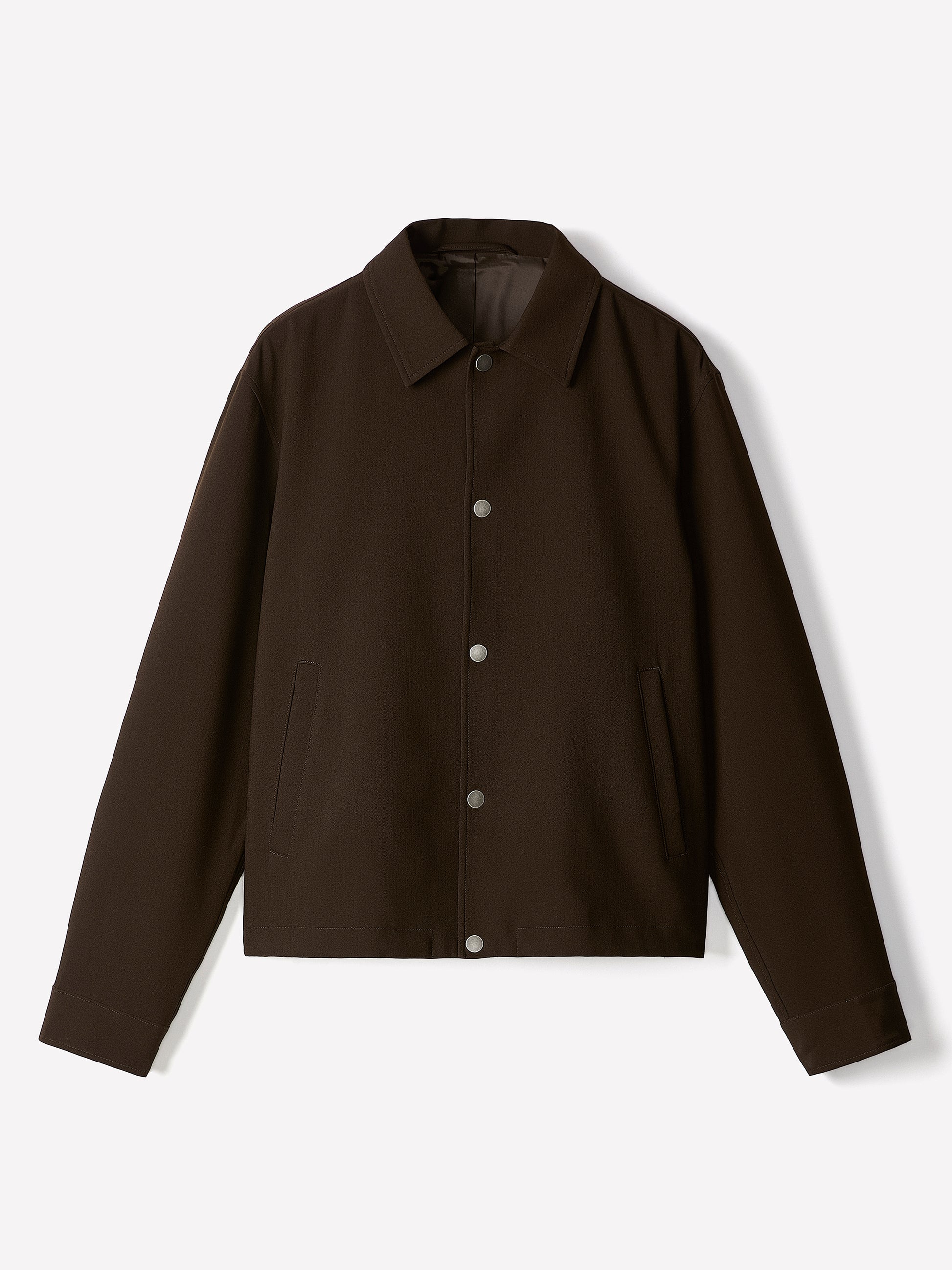 Men's Woven Jacket with Snap Closure