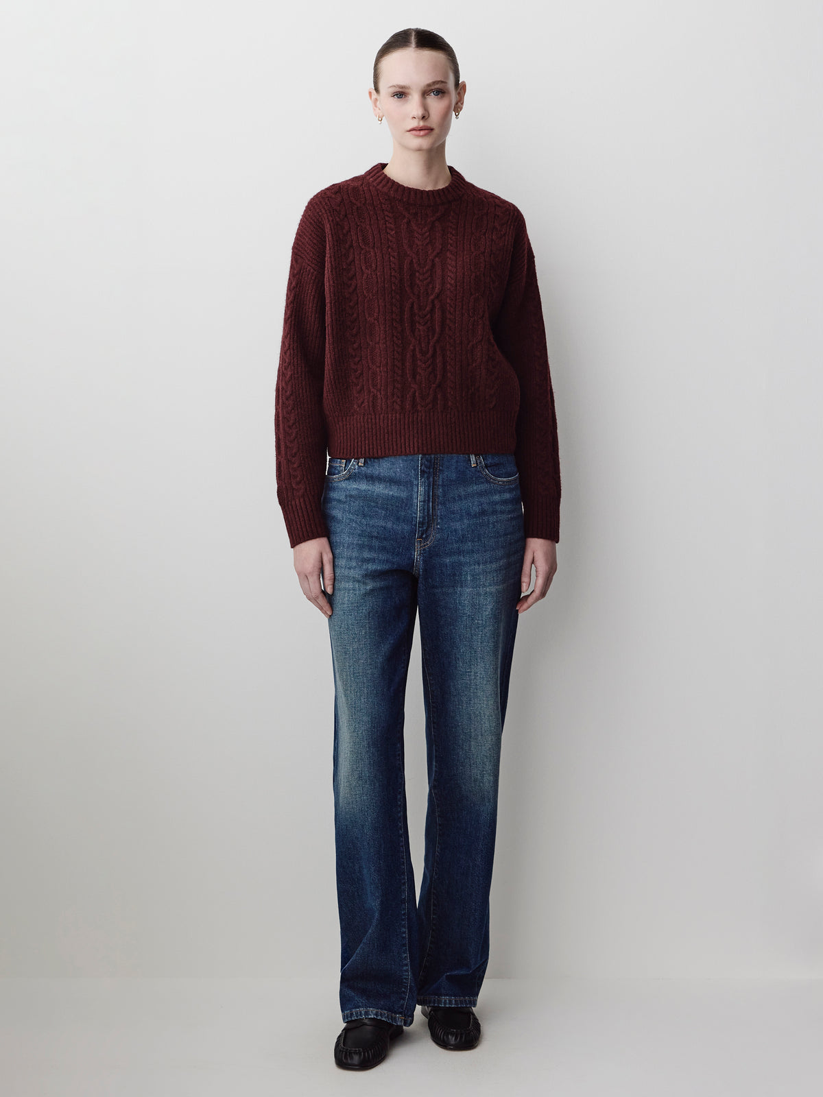 Cable Stitch Long Sleeve Pullover Sweater