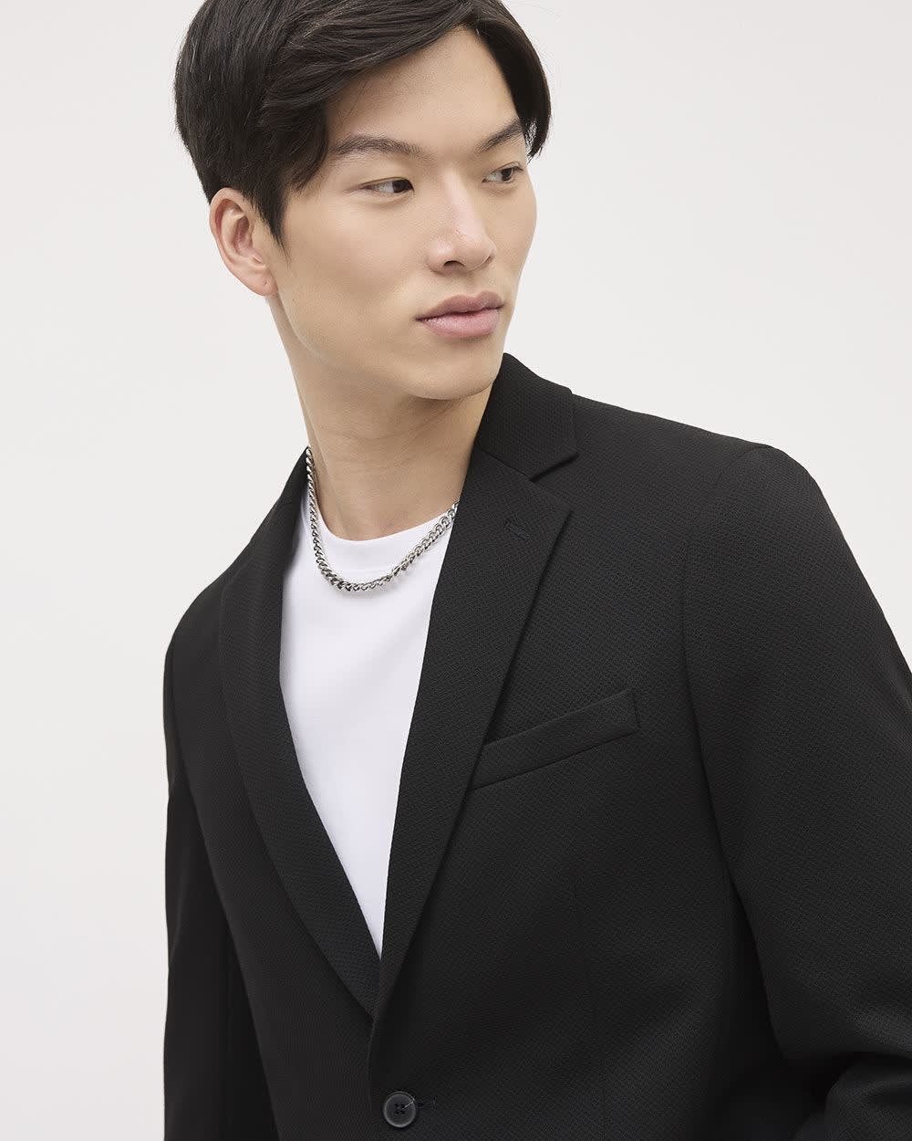 Slim Fit Textured Knit Blazer