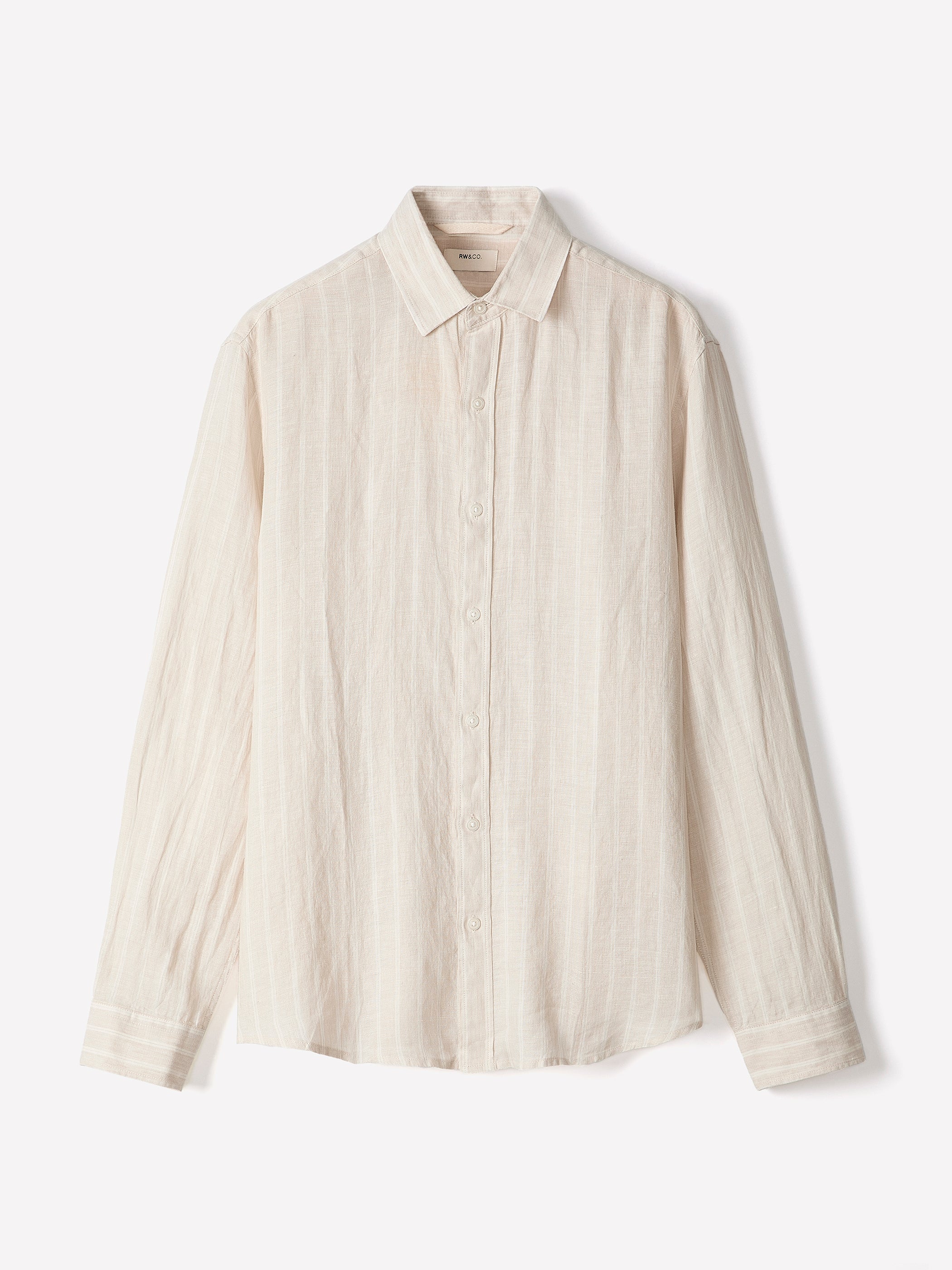 Striped Long-Sleeve Linen Shirt