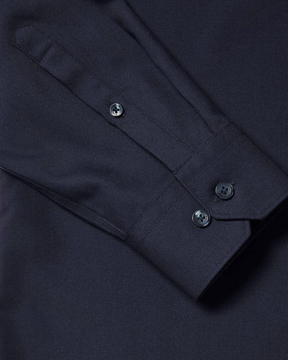 Slim-Fit Solid Cotton Modal Dress Shirt