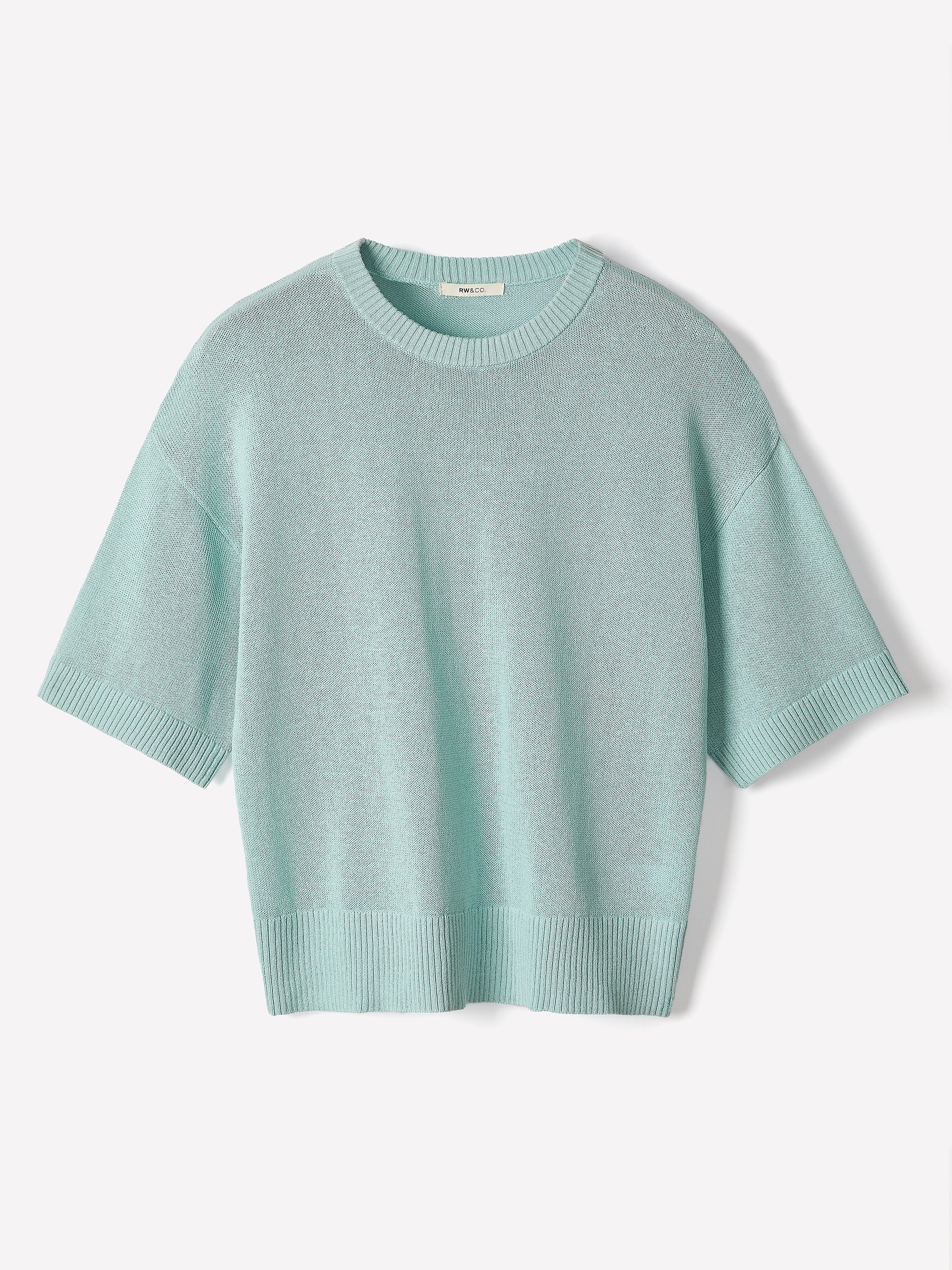 Short-Sleeve Crew-Neck Boxy Sweater
