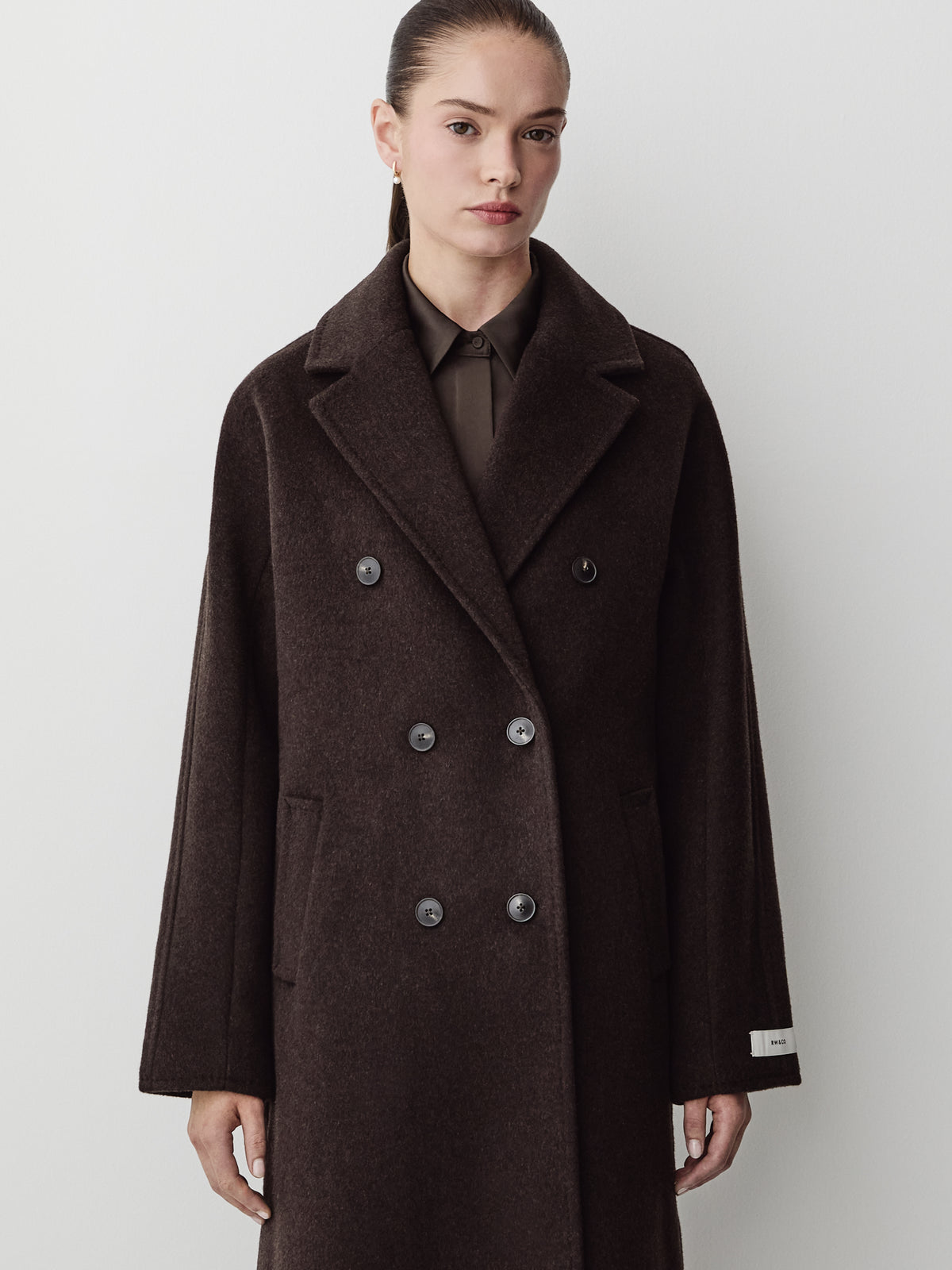Relaxed-Fit Wool-Blend Double-Breasted Coat
