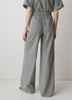 Woven Wide Leg Pant Mid Rise Pull-On Seersucker Stripe