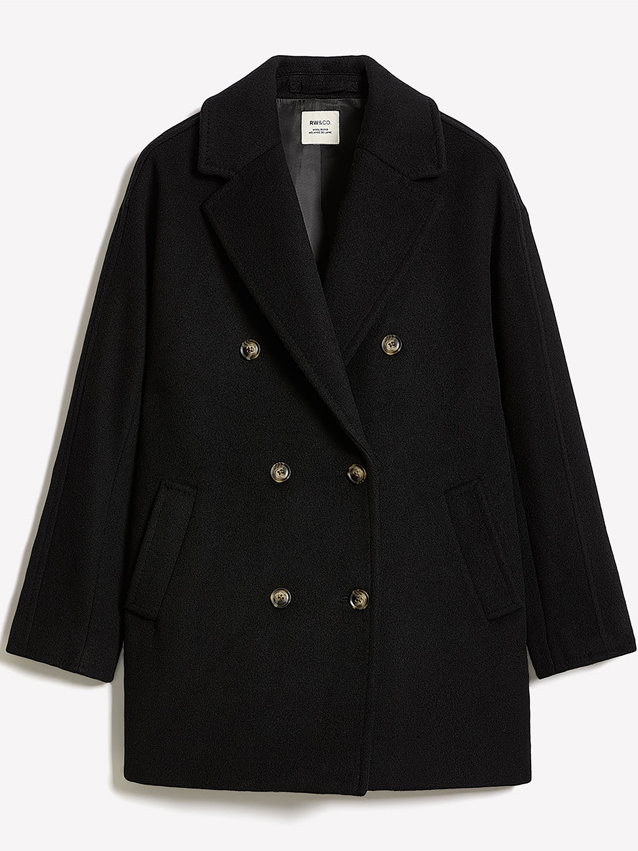 Melton Wool-Blend Double-Breasted Peacoat
